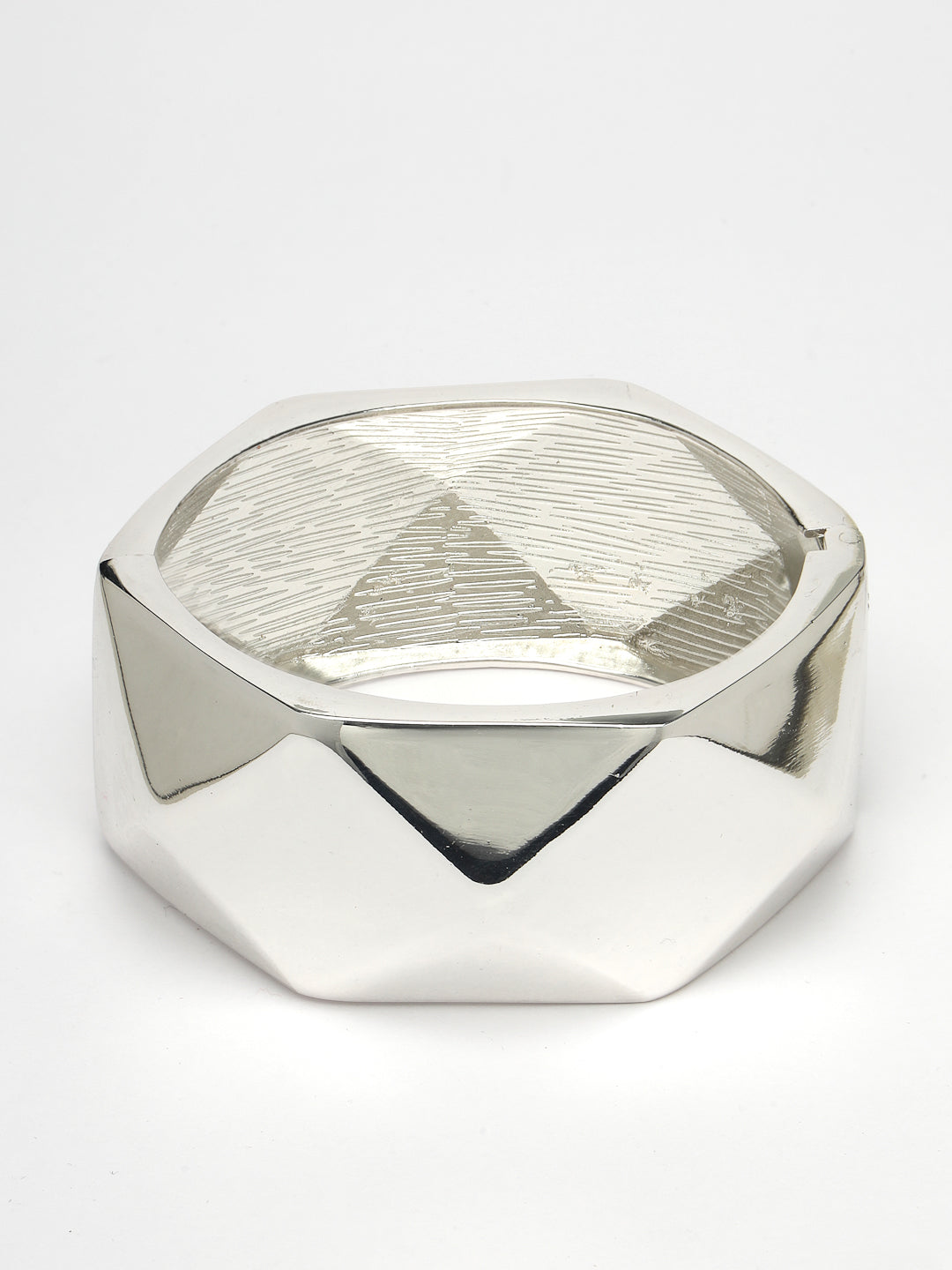 Women's Rhodium-Plated Kada Bracelet