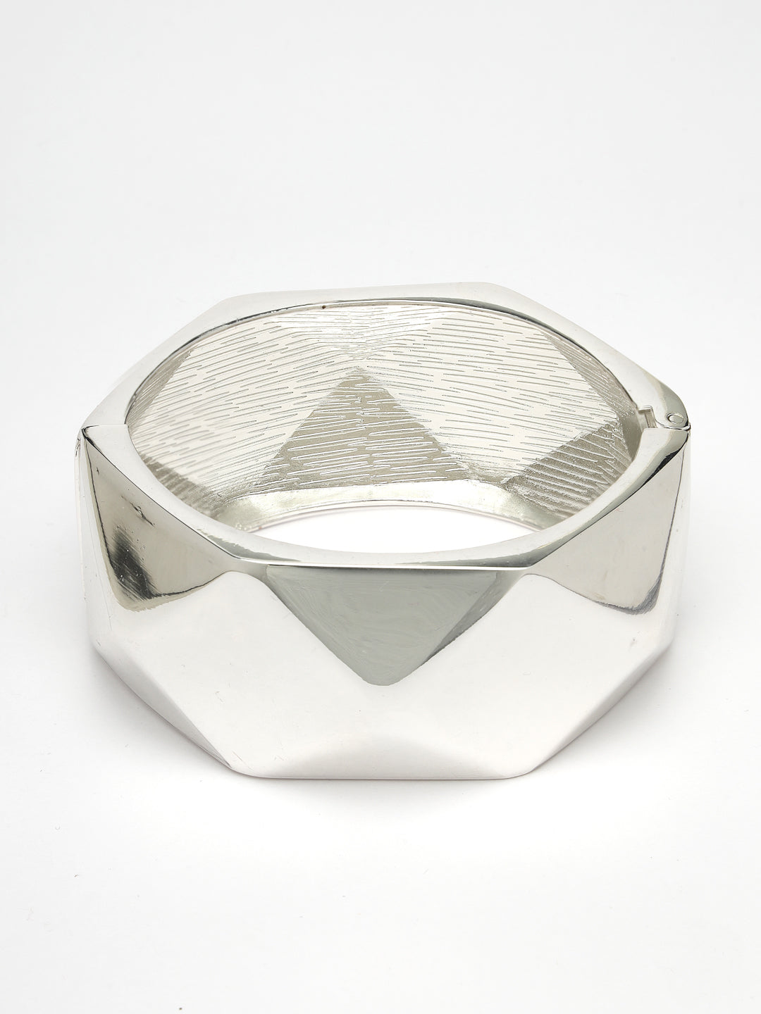 Women's Rhodium-Plated Kada Bracelet