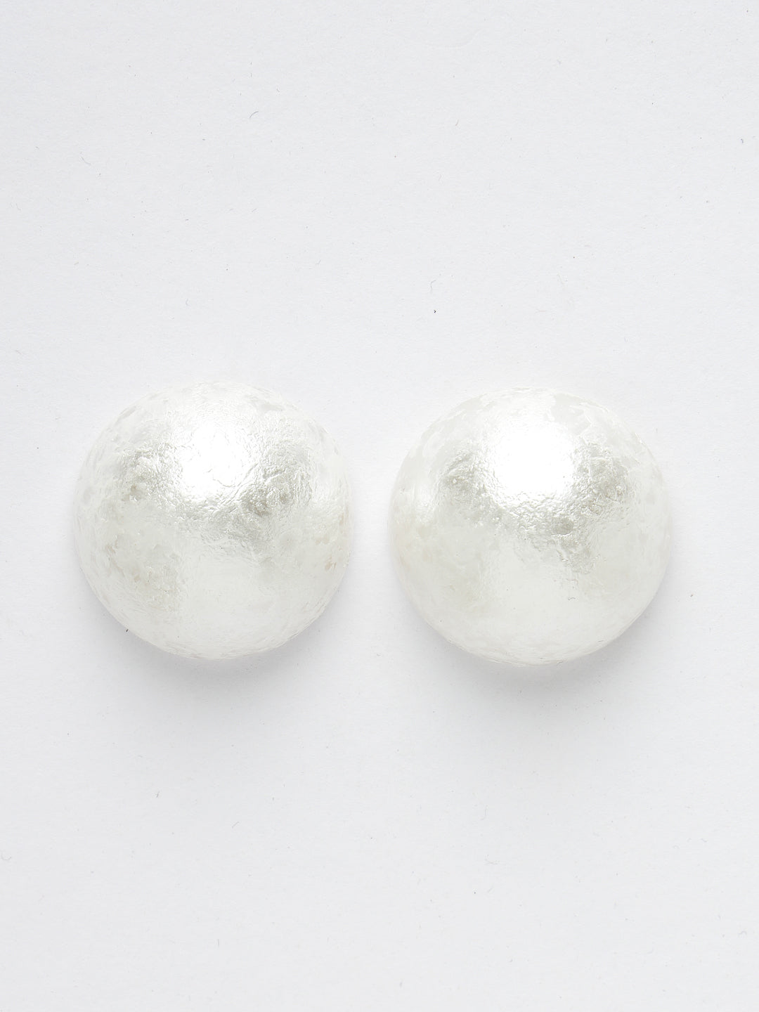 Women's white color Circular moon Stud earrings