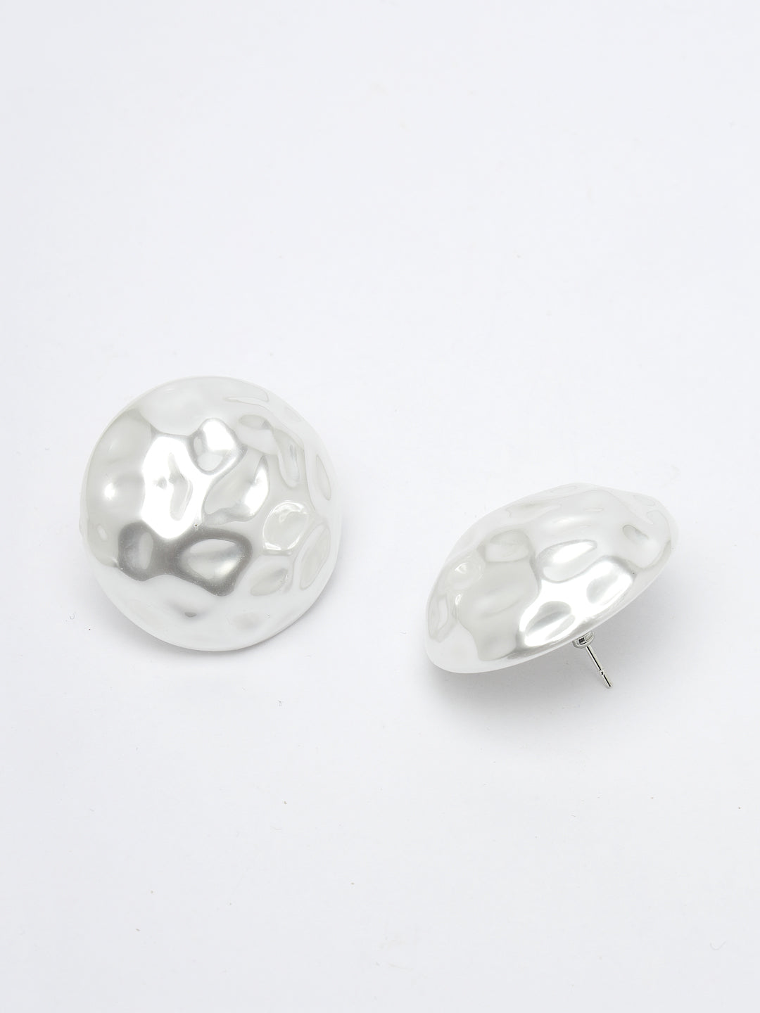 Women's white color moon Stud earrings