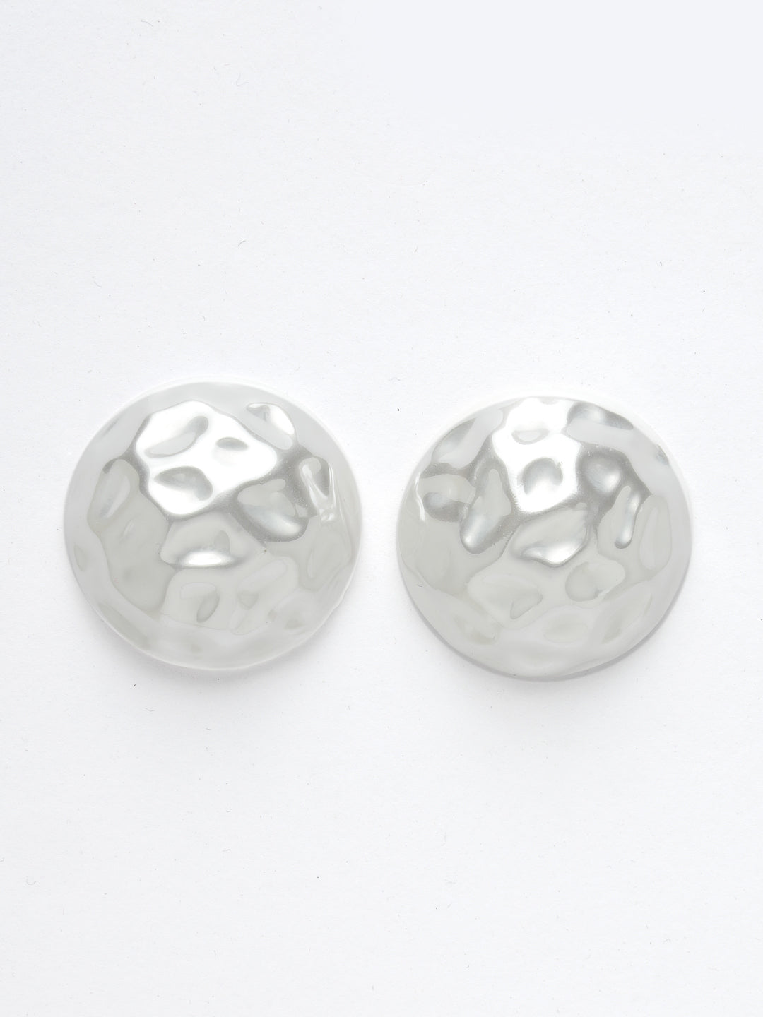 Women's white color moon Stud earrings