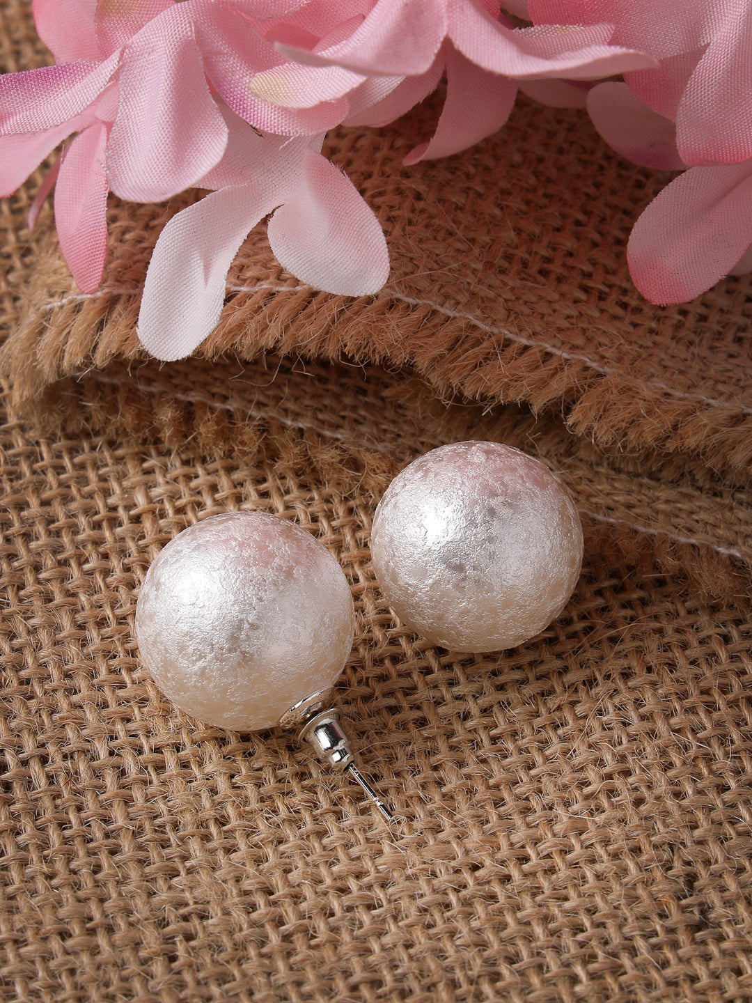 Women's white color Moon Stud earrings