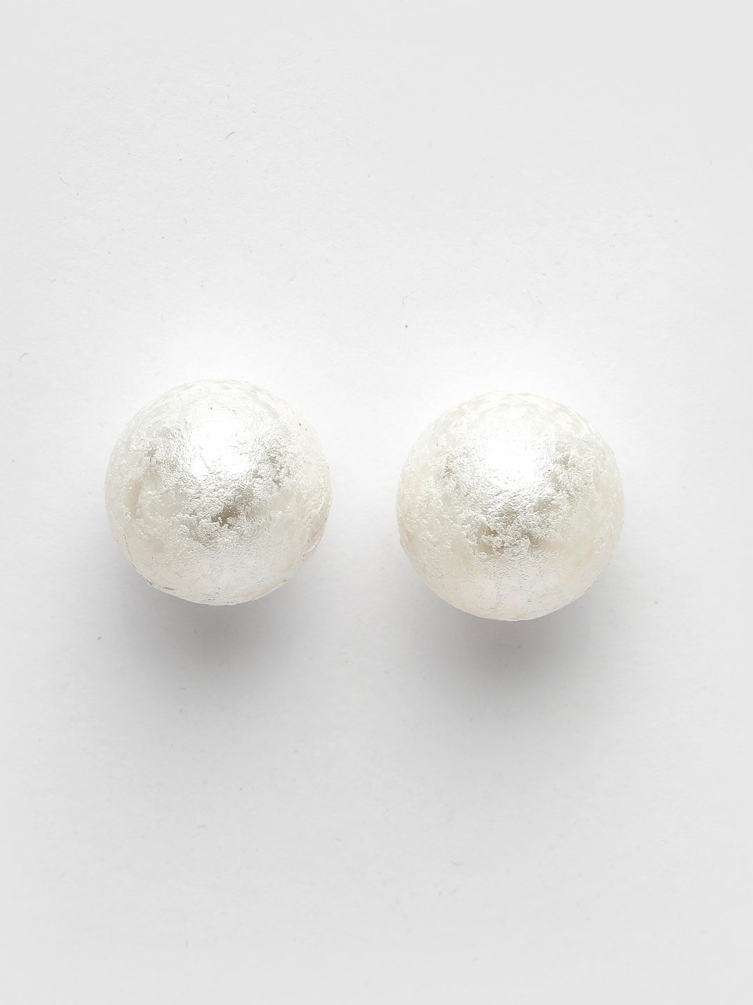 Women's white color Moon Stud earrings - NVR