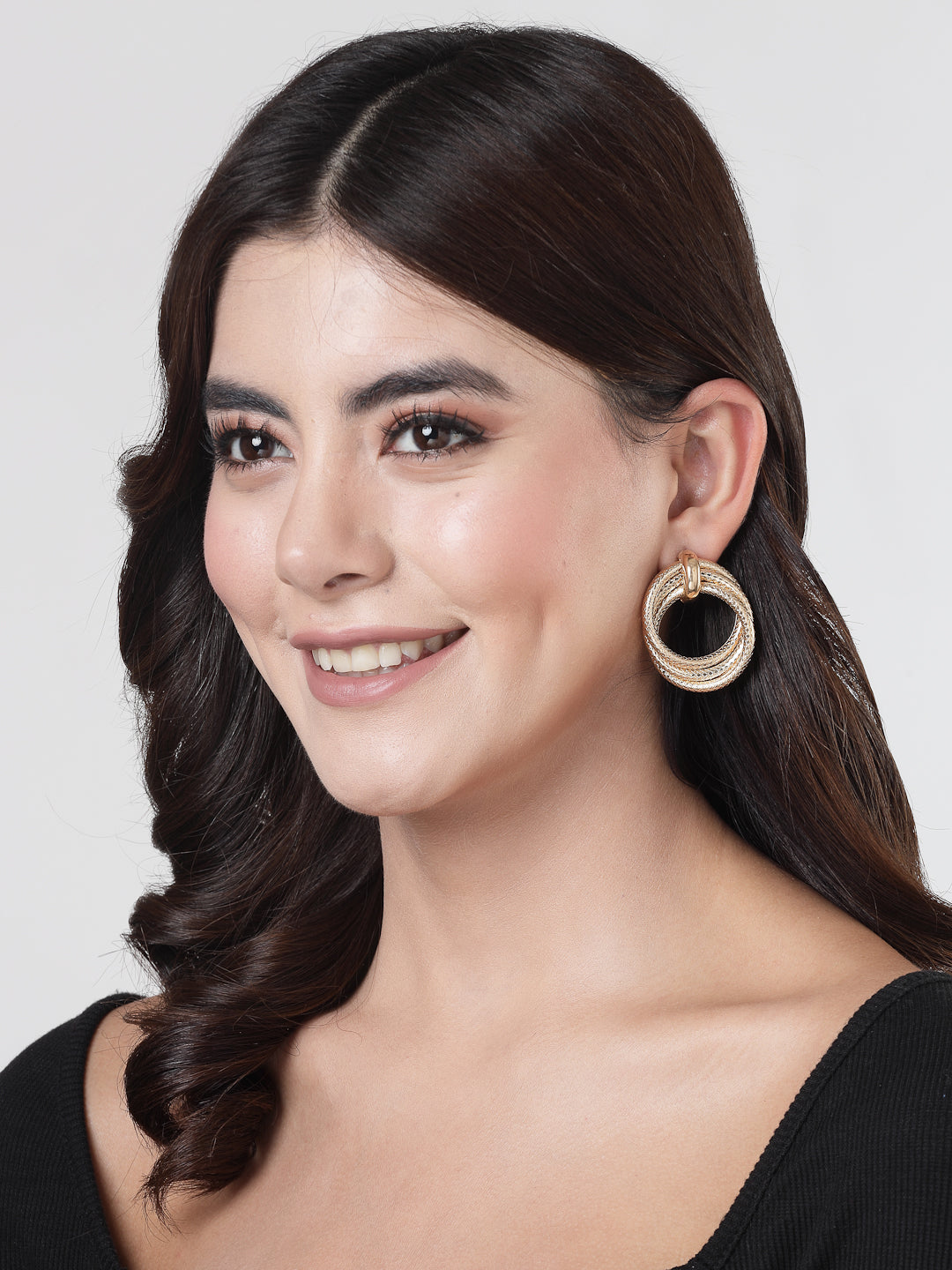 Women's Gold-Plated Hoop earrings - NVR