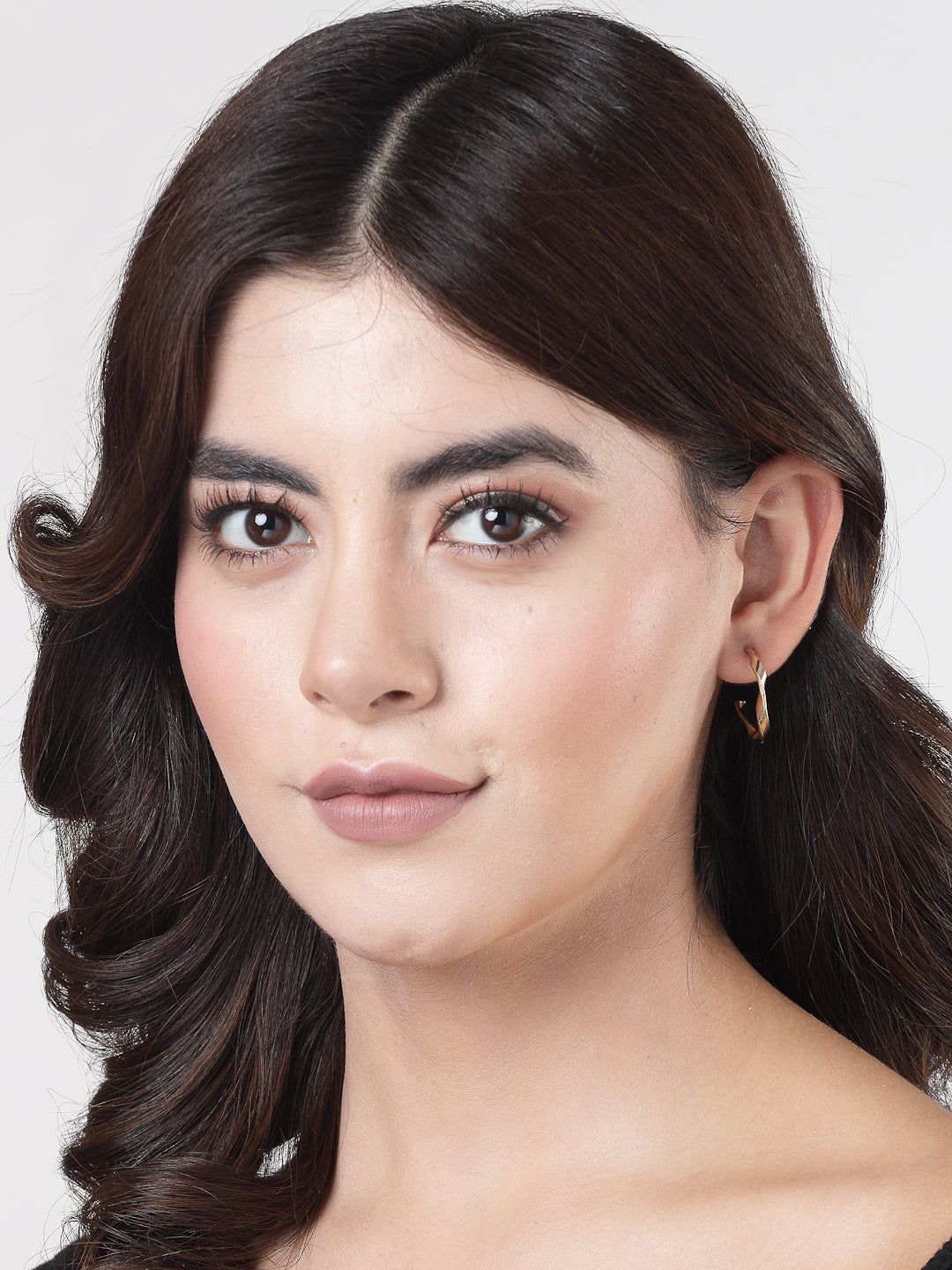 Women's Set of 3 Gold-Plated hoop earrings