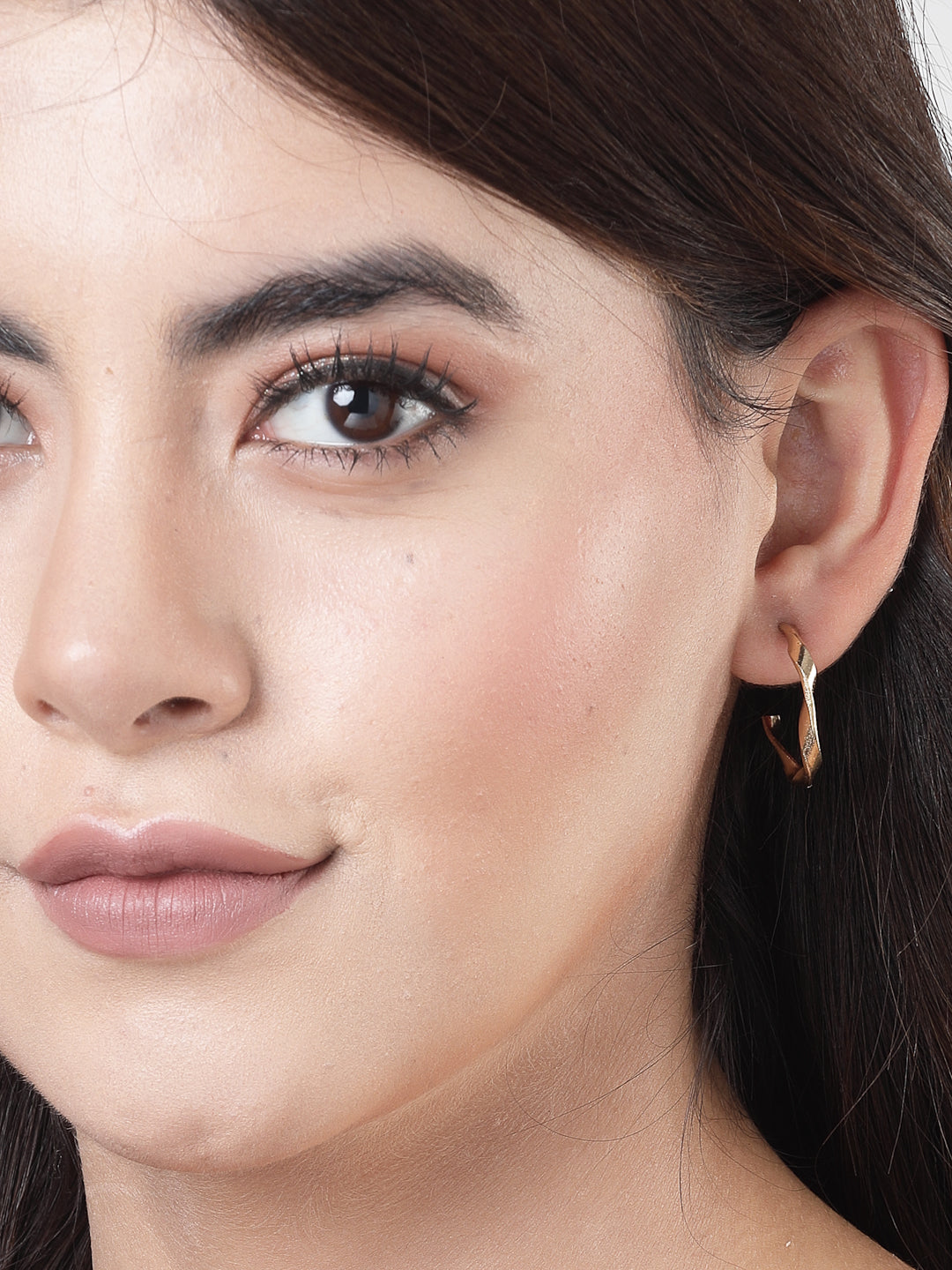 Women's Set of 3 Gold-Plated hoop earrings