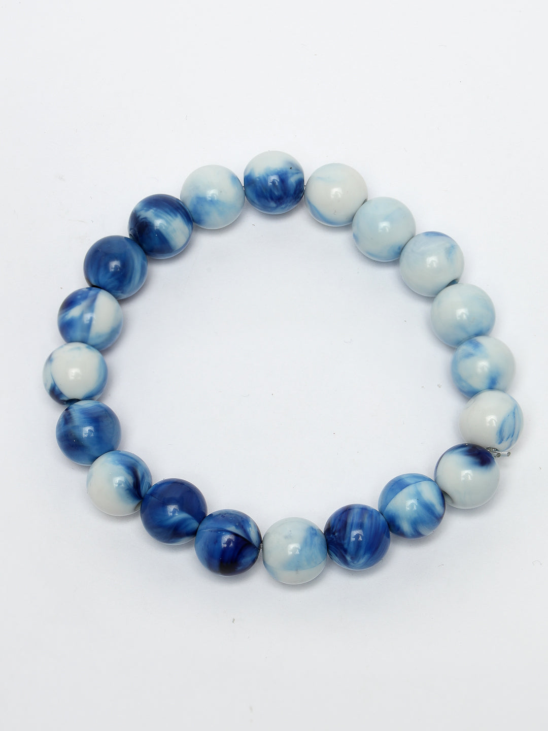 Unisex Set Of 4 Artificial Beads-Beaded Evil Eye Elasticated Bracelet