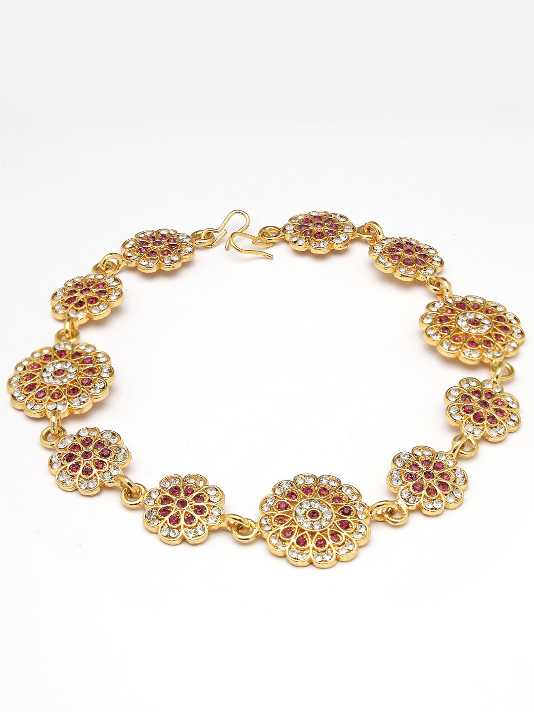 Women's Gold-Plated Traditional Meenakari Stones Trending Matha Patti