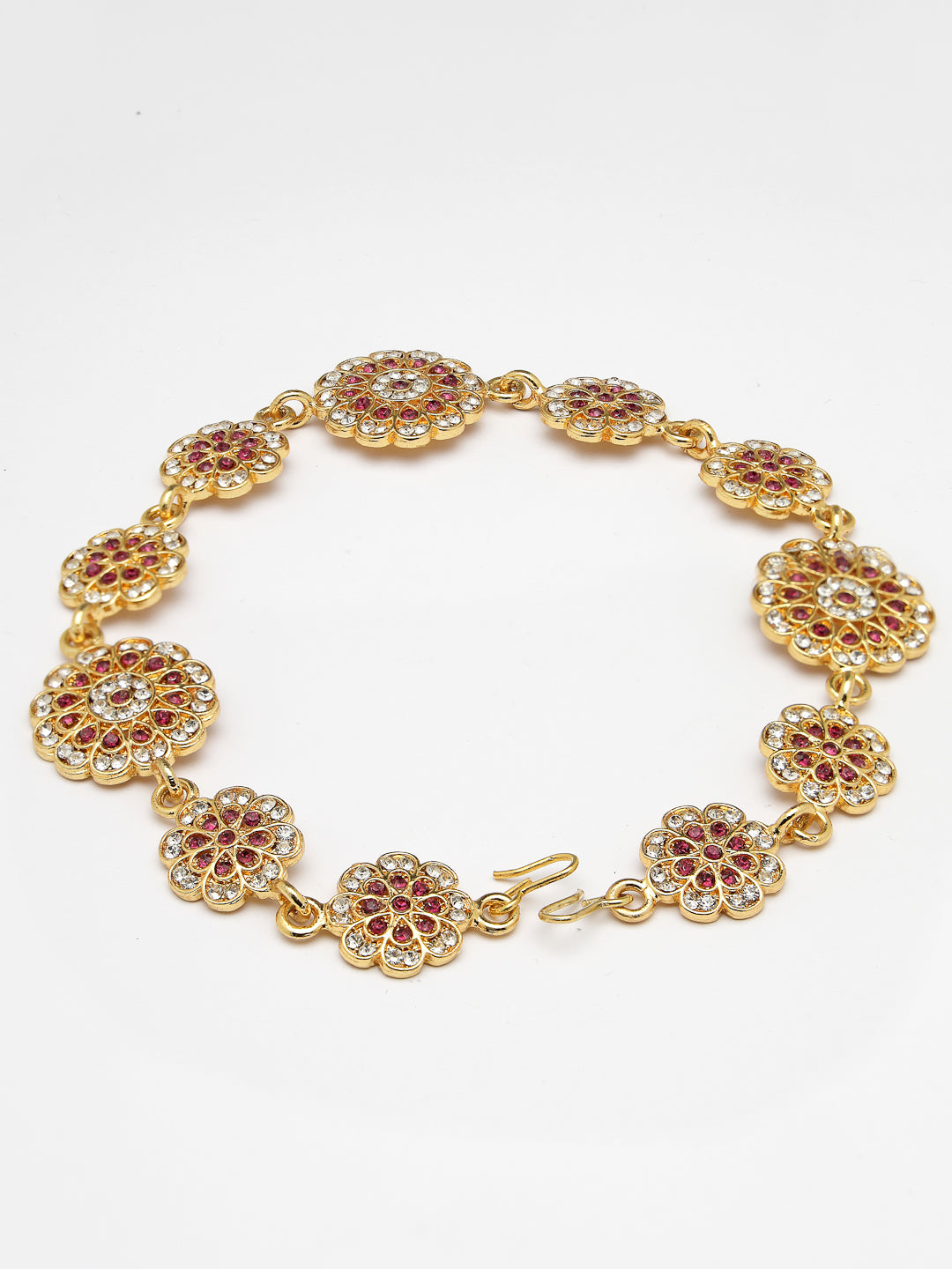 Women's Gold-Plated Traditional Meenakari Stones Trending Matha Patti
