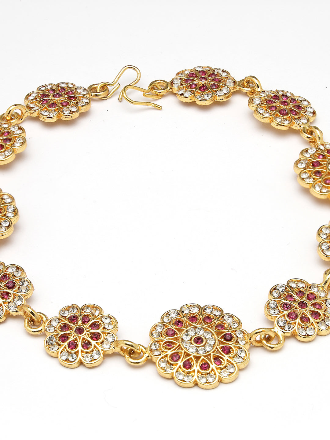 Women's Gold-Plated Traditional Meenakari Stones Trending Matha Patti
