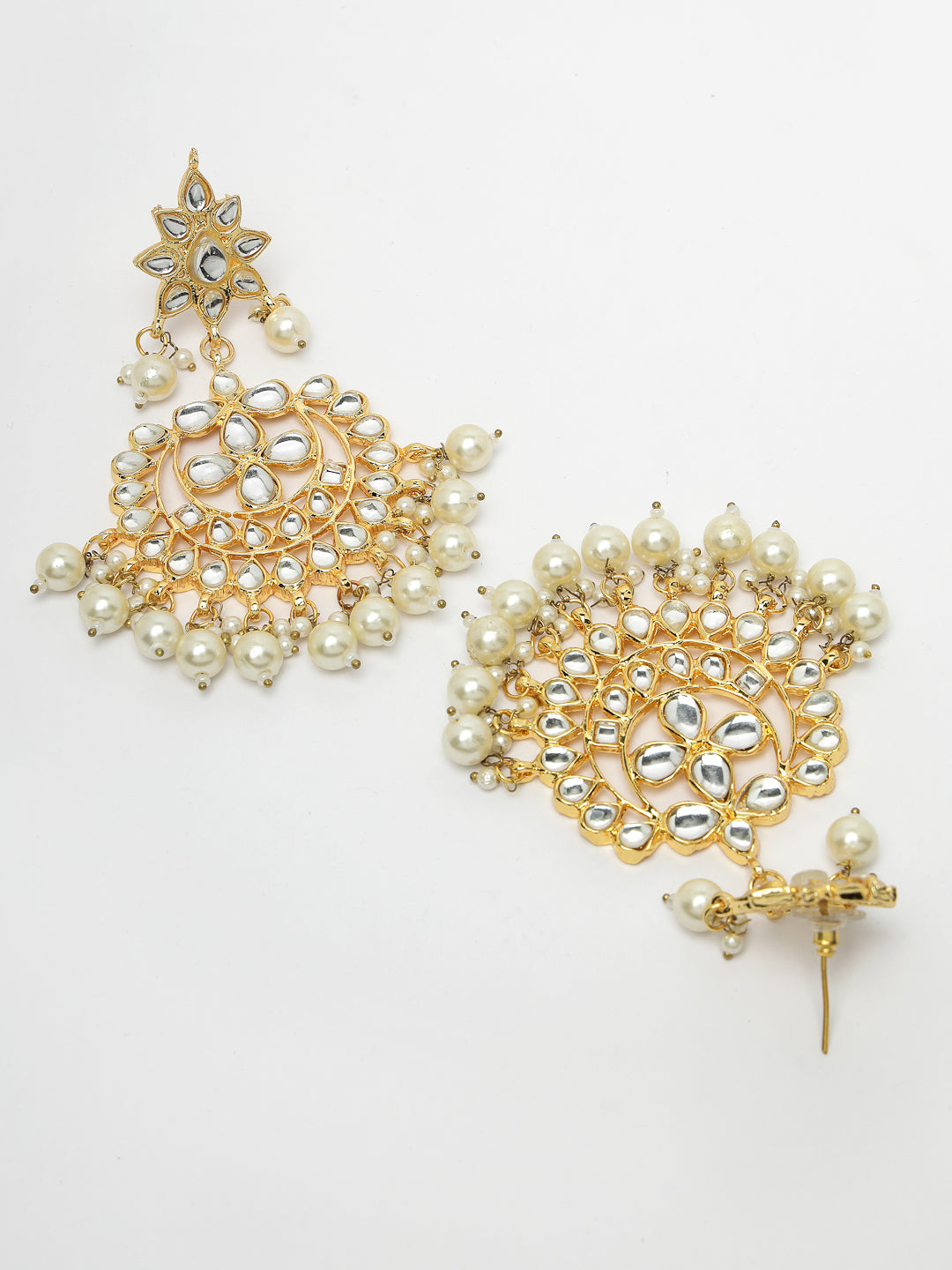 Women's Gold Plated Kundan Chandbali Earrings