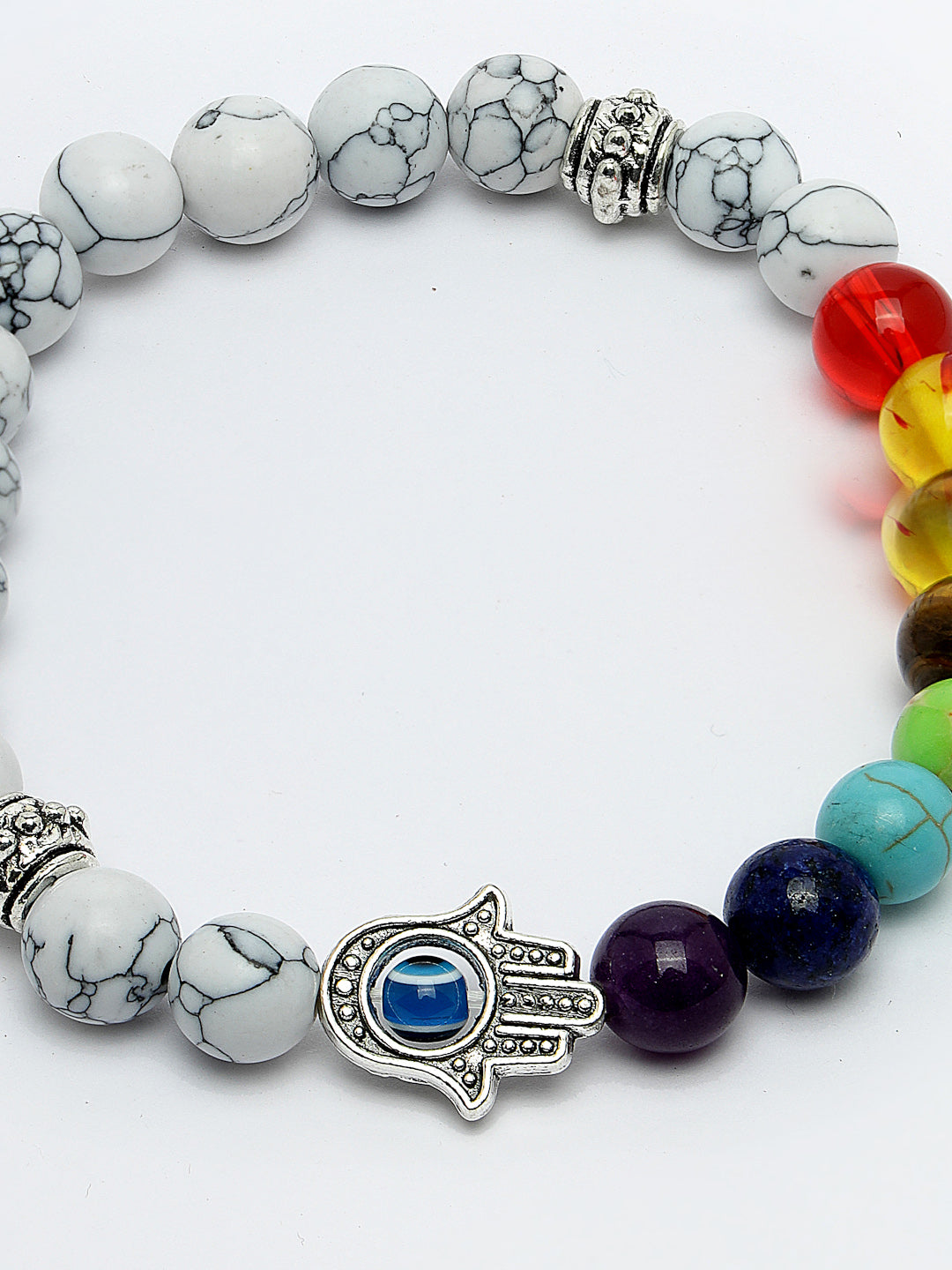 Unisex Multi colour Marbel Crystal Elasticated Bracelet