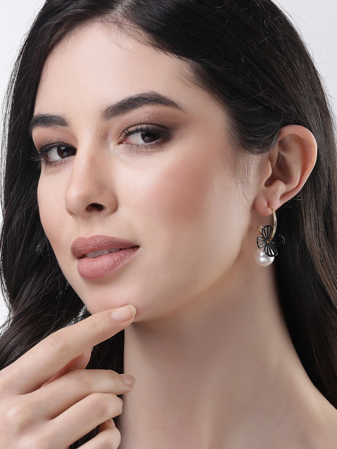 Women's Gold-Toned Teardrop Shaped Drop Earrings