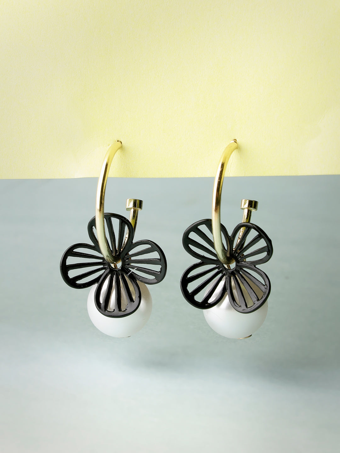 Women's Gold-Toned Teardrop Shaped Drop Earrings