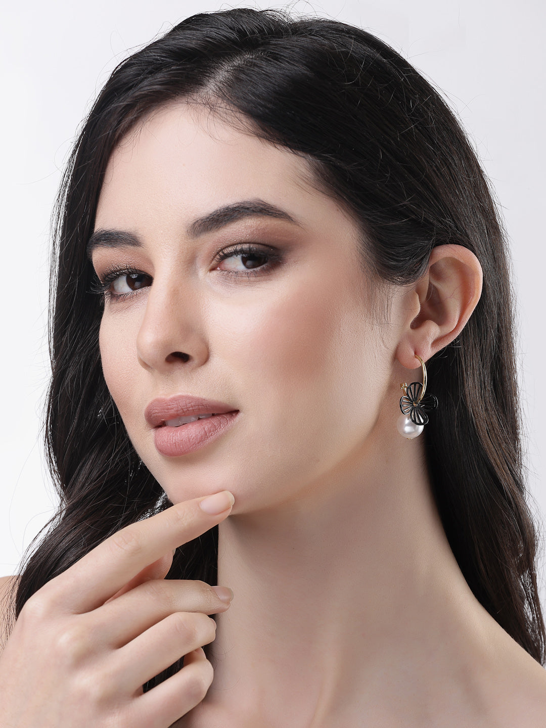 Women's Gold-Toned Teardrop Shaped Drop Earrings