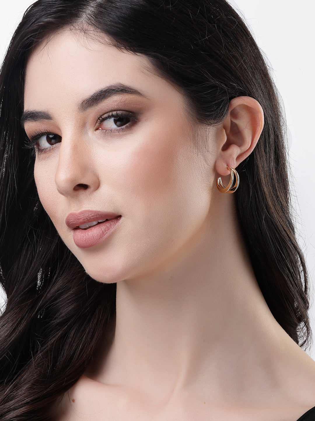 Women's Gold-Toned Circular Hoop Earrings