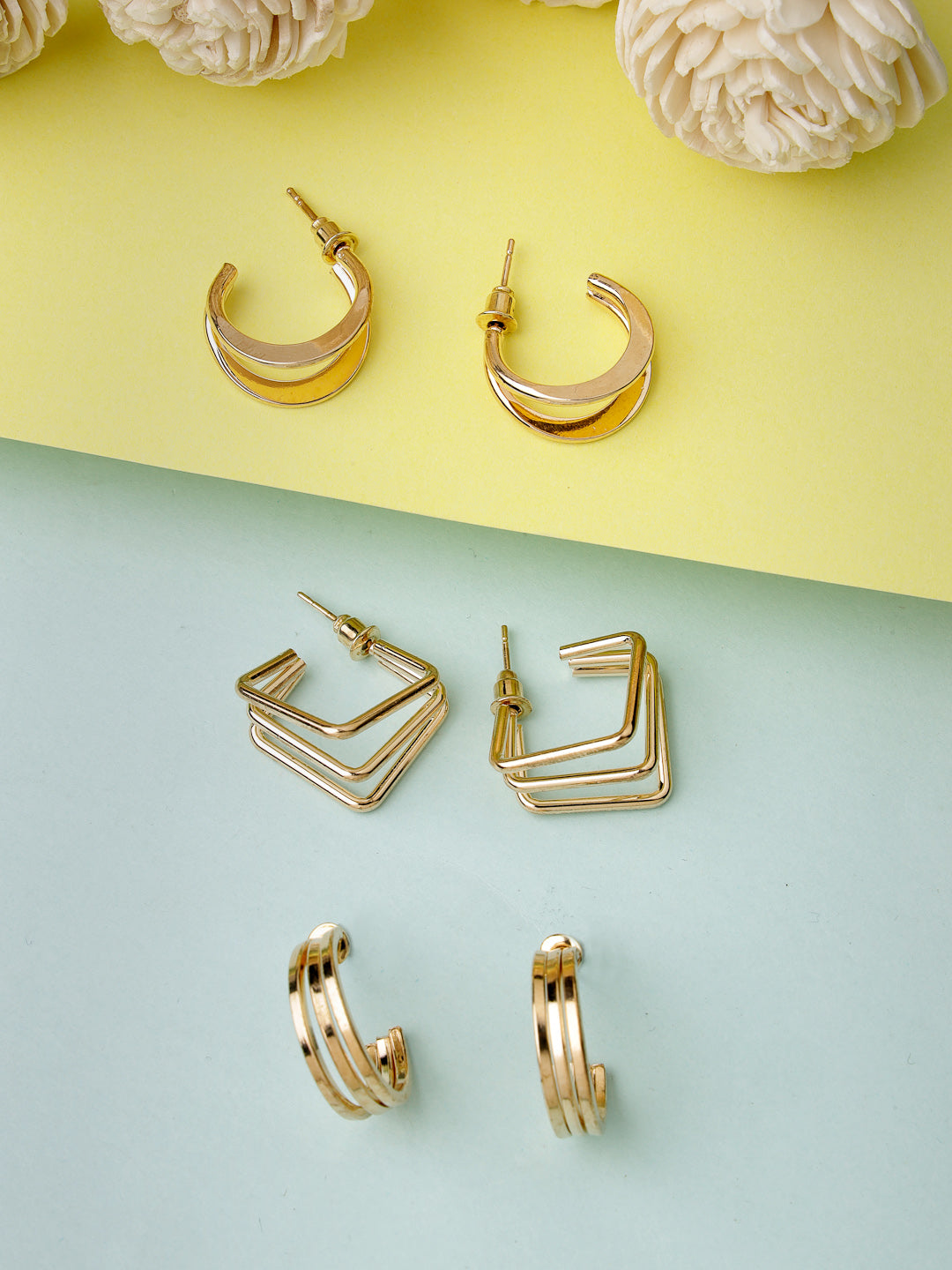 Women's Gold-Toned Circular Hoop Earrings