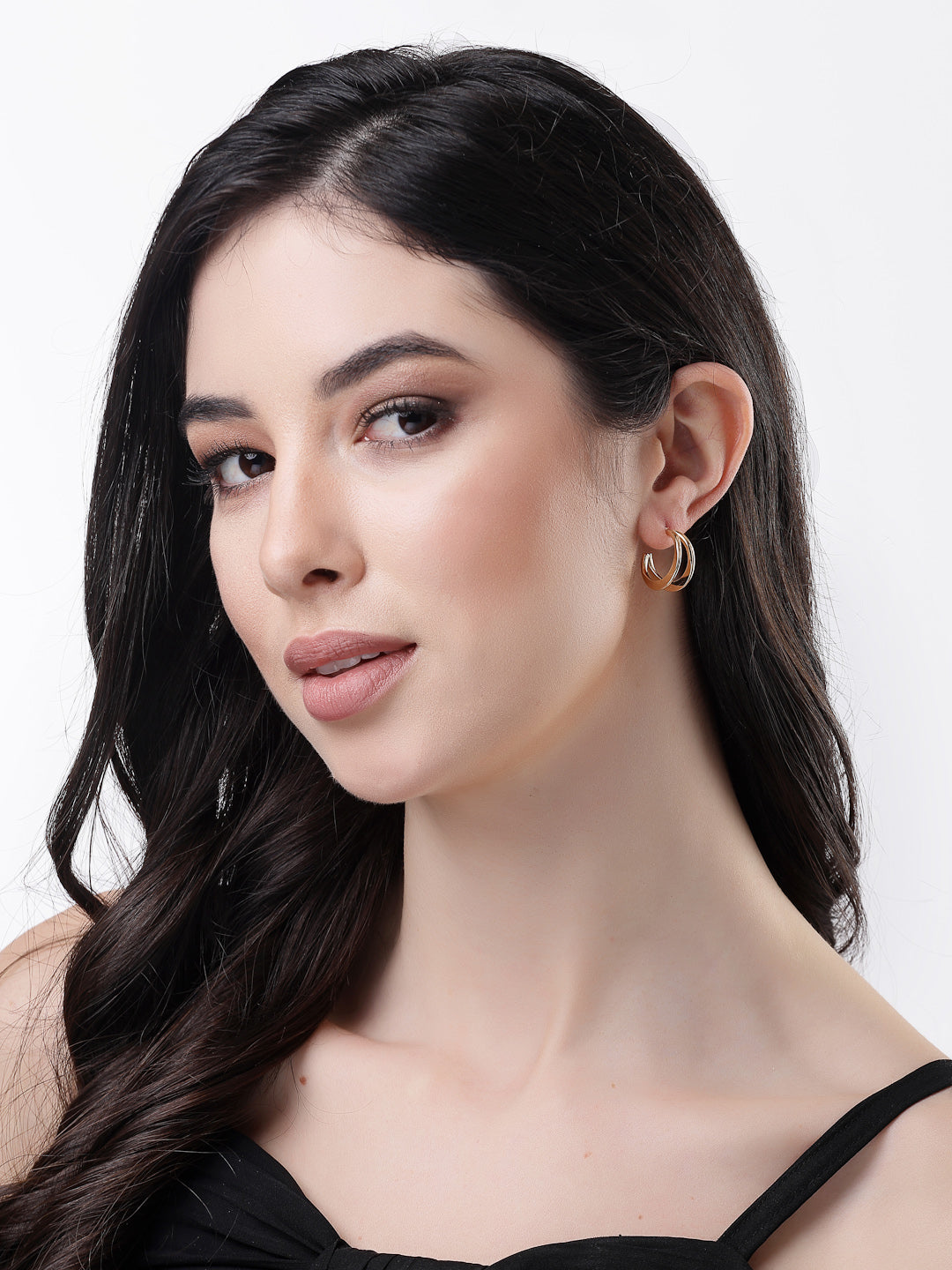 Women's Gold-Toned Circular Hoop Earrings