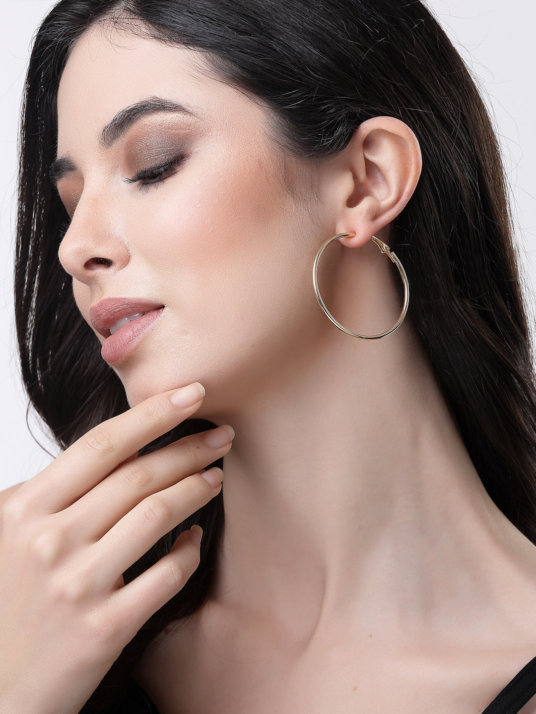 Women's Gold-Toned Geometric Hoop Earrings