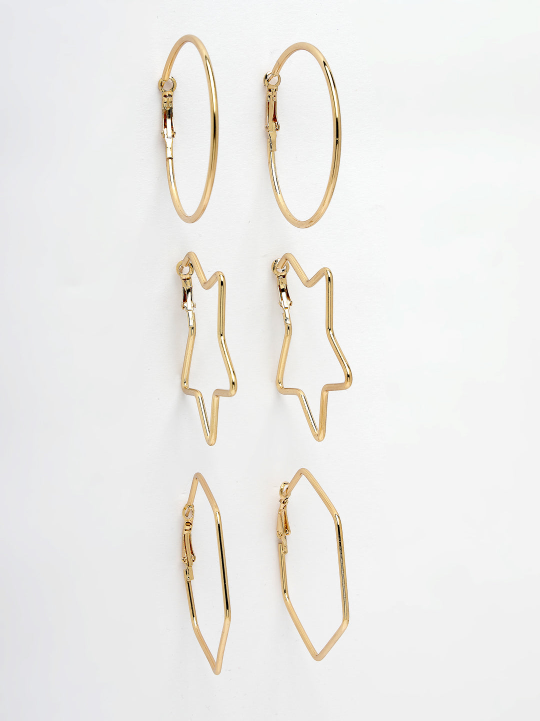 Women's Gold-Toned Geometric Hoop Earrings