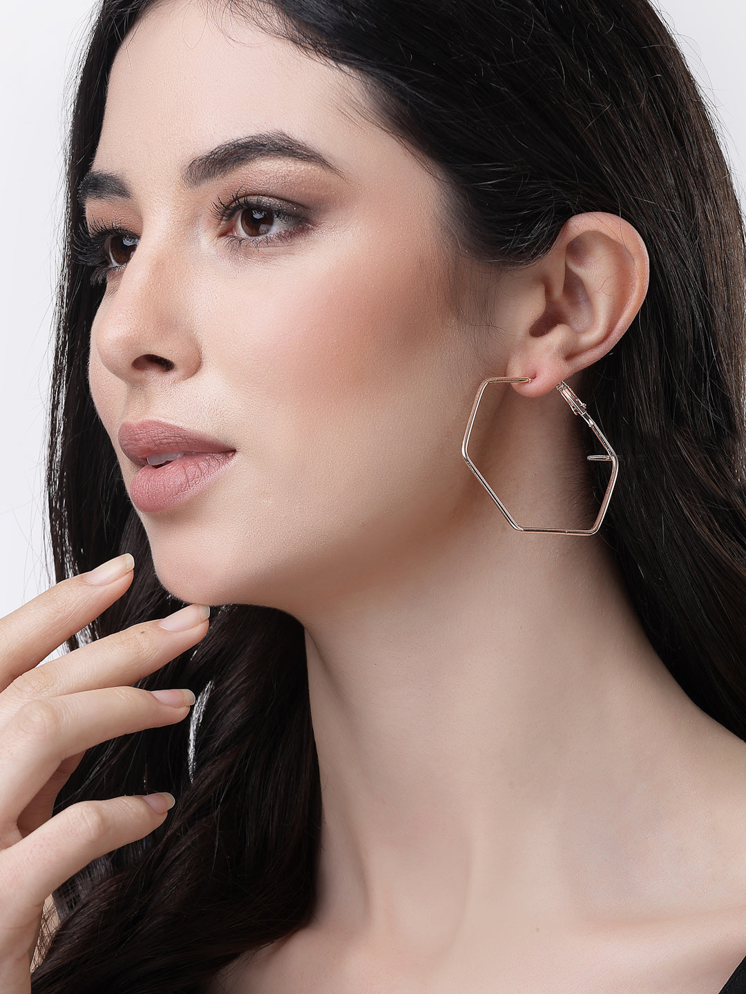 Women's Gold-Toned Geometric Hoop Earrings