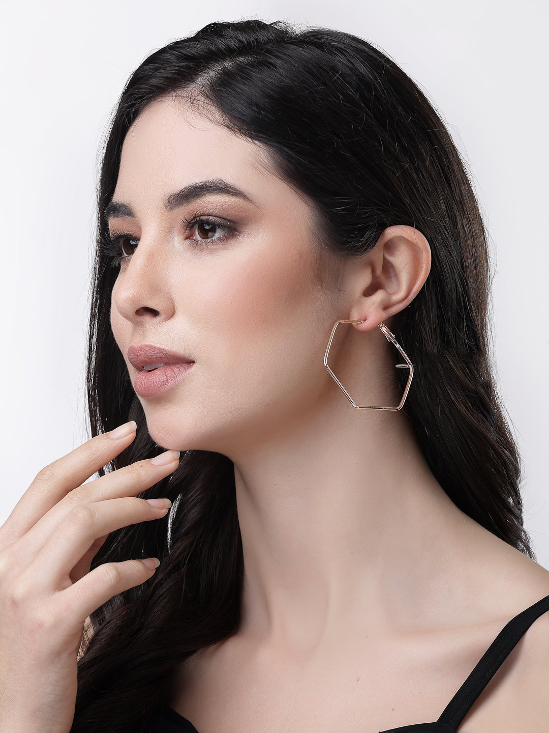 Women's Gold-Toned Geometric Hoop Earrings