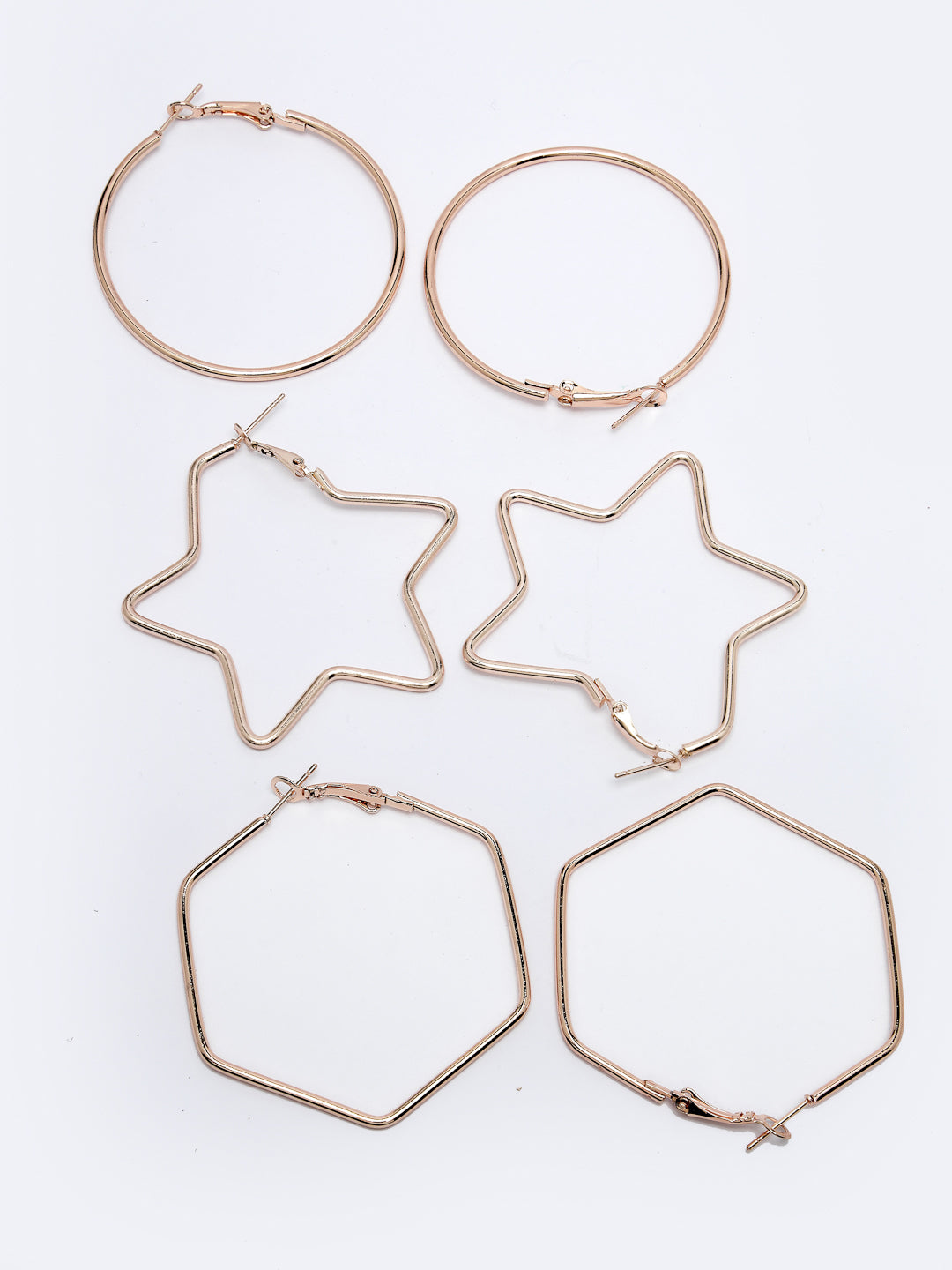 Women's Gold-Toned Geometric Hoop Earrings