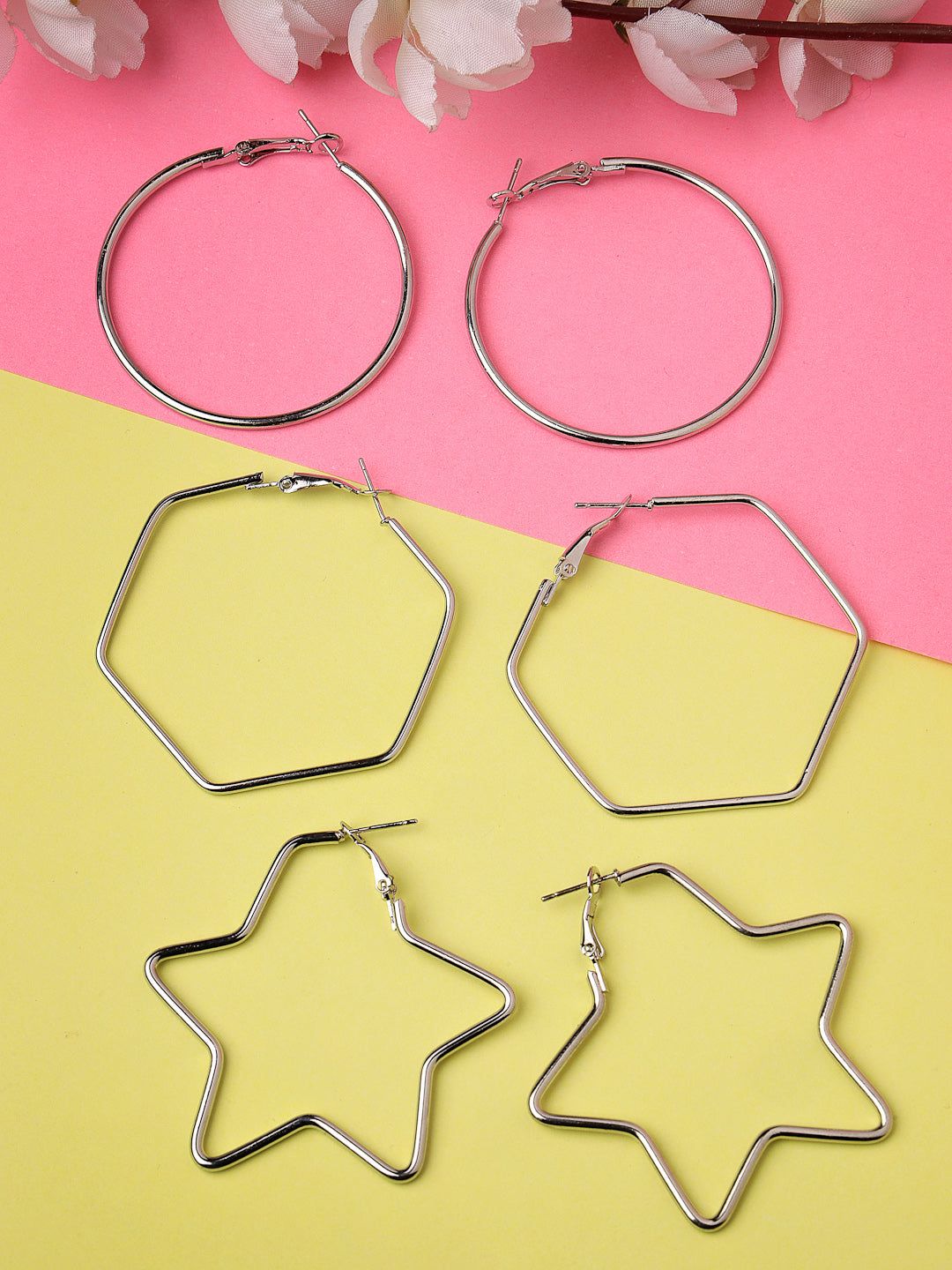 Women's Gold-Toned Geometric Hoop Earrings