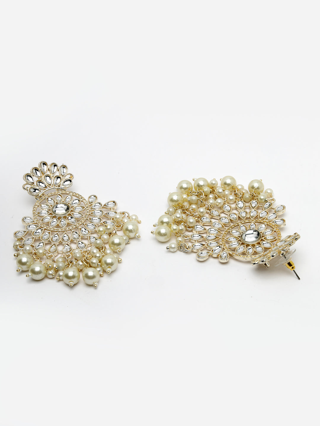 Women's Gold-Plated Kundan Chandbali Earrings