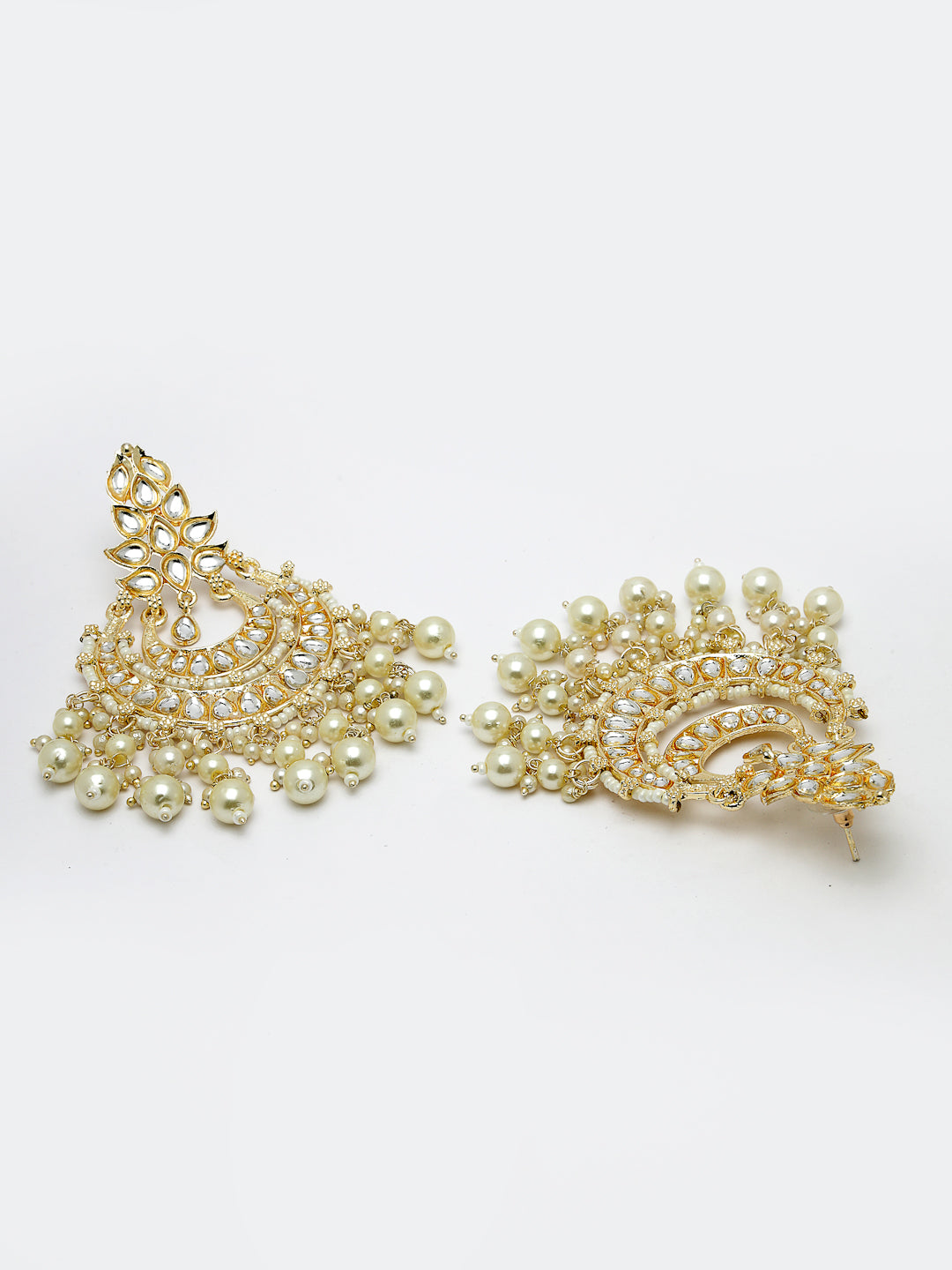Women's Gold-Plated Kundan Chandbali Earrings
