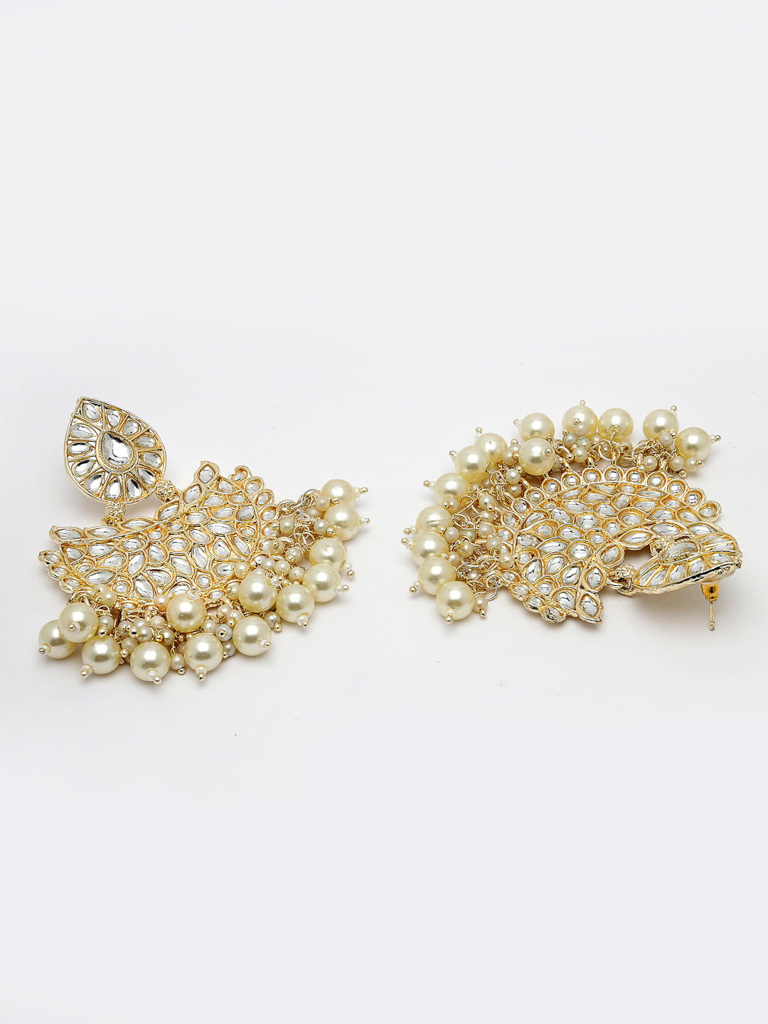 Women's Gold-Plated Kundan Chandbali Earrings