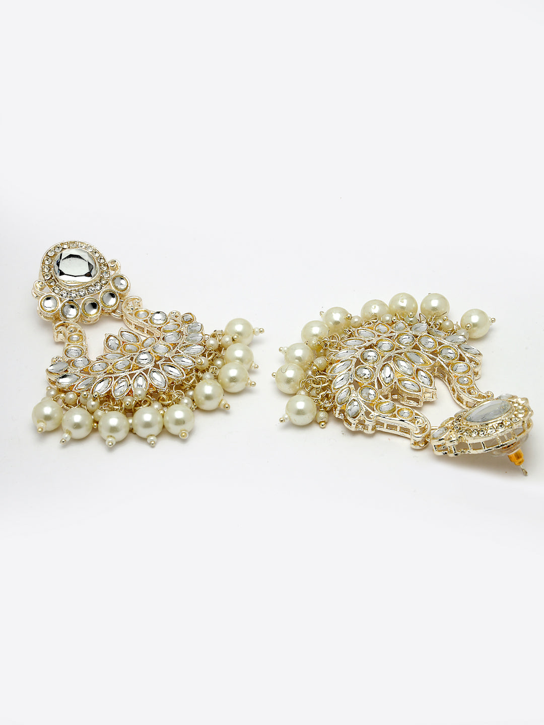 Women's Gold-Plated Kundan Chandbali Earrings