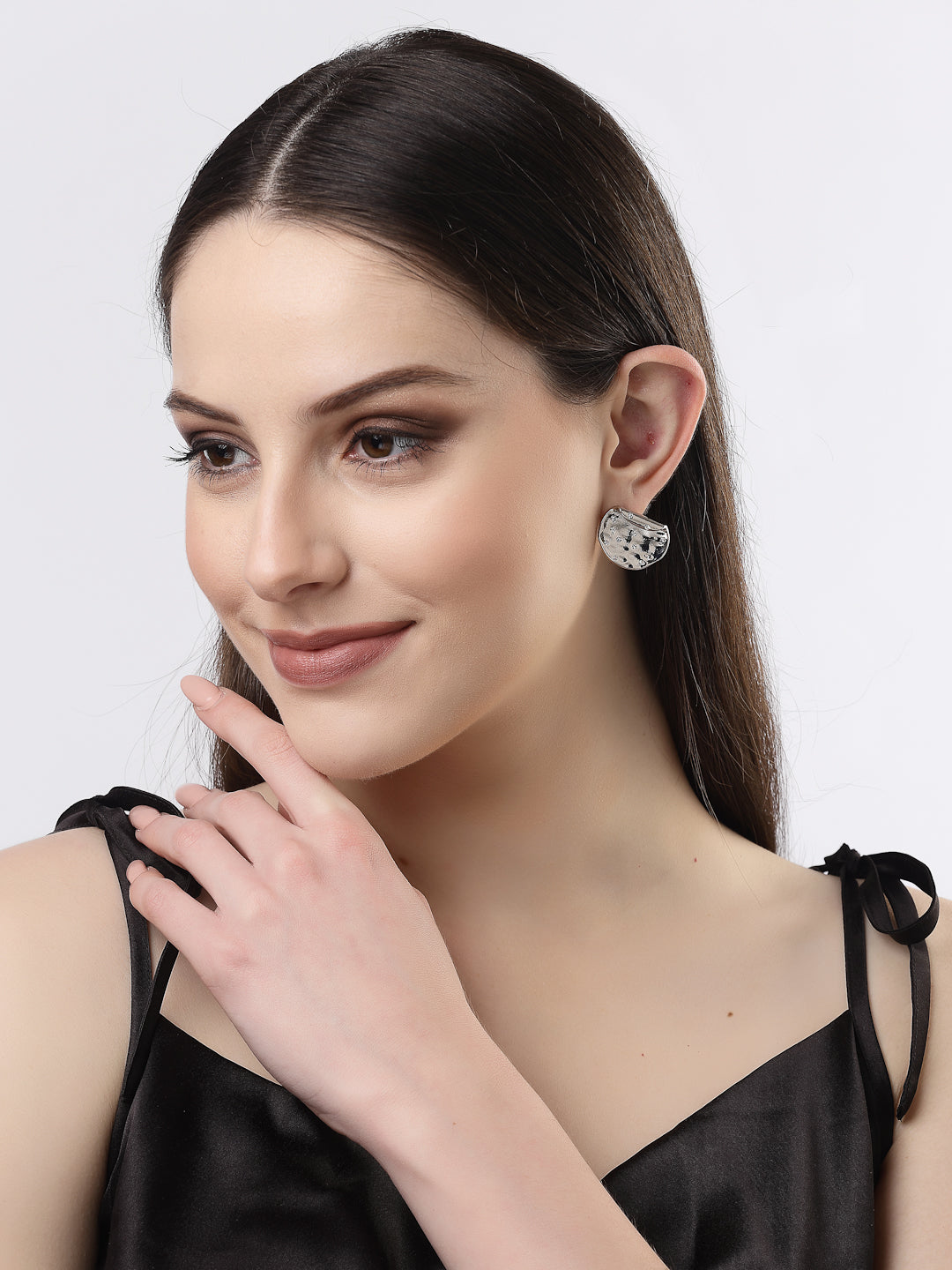 Women's Silver-Plated Contemporary Studs Earrings - NVR