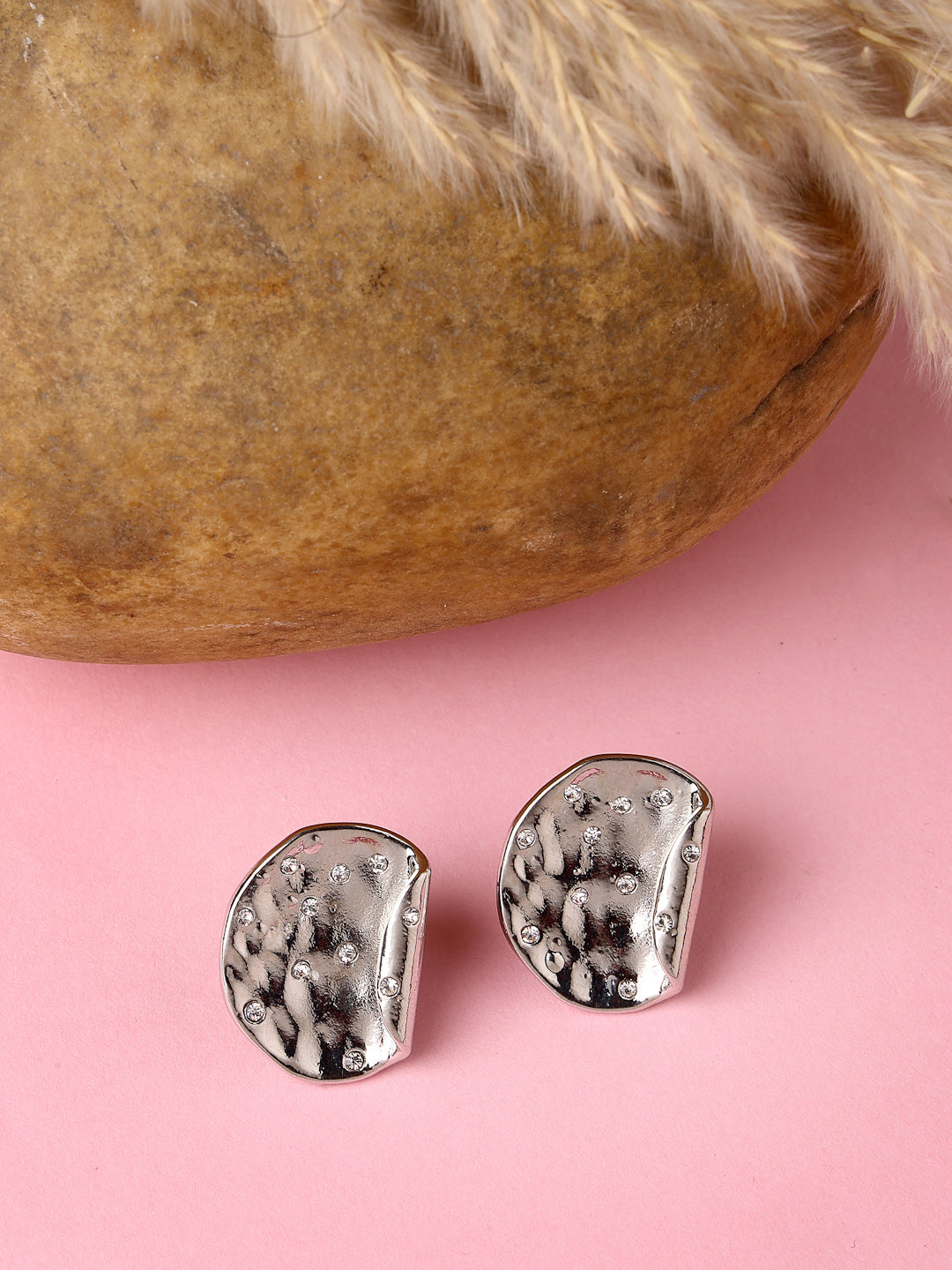 Women's Silver-Plated Contemporary Studs Earrings