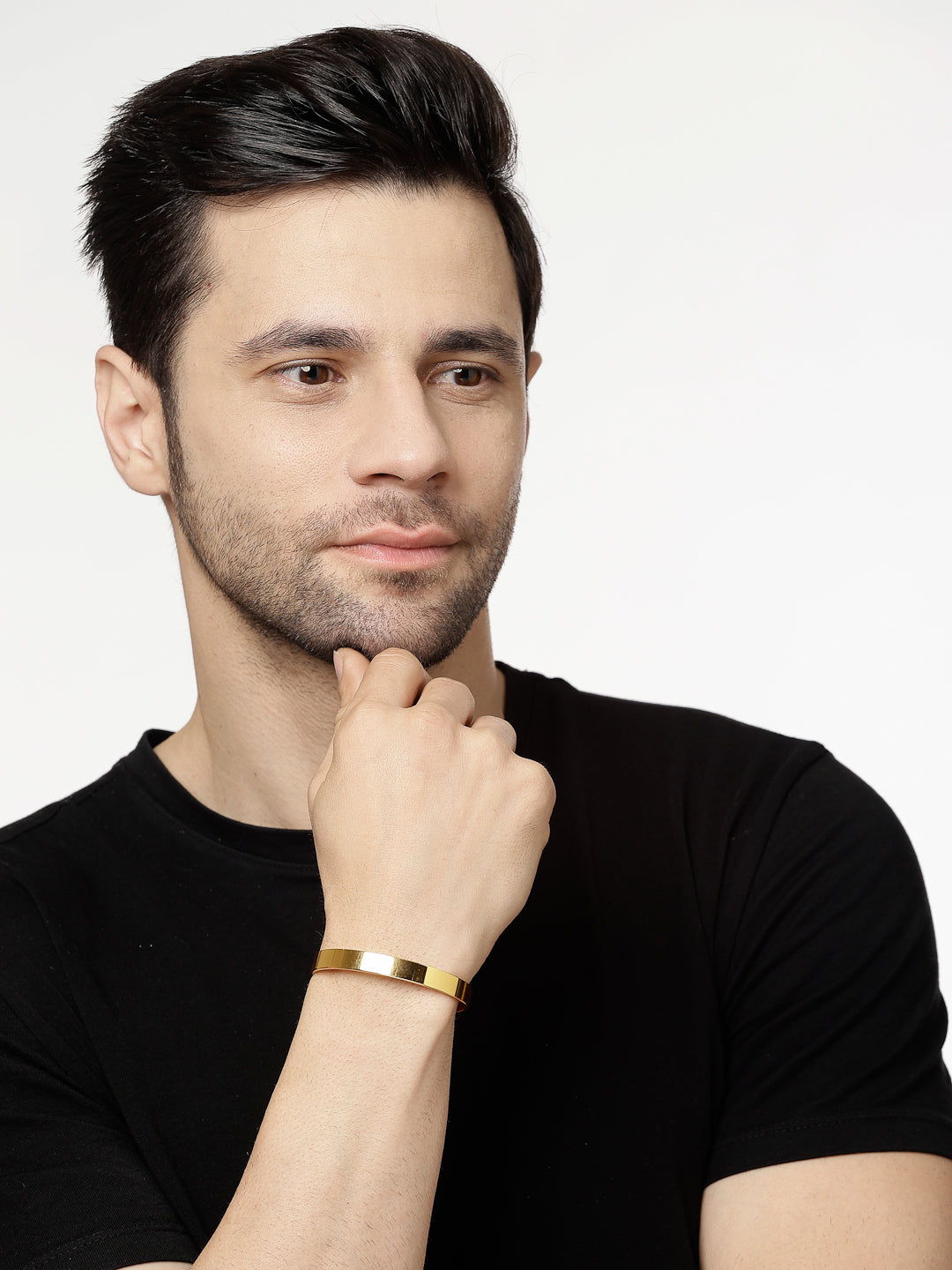 Men's Gold Stainless Steel Cuff Bracelet
