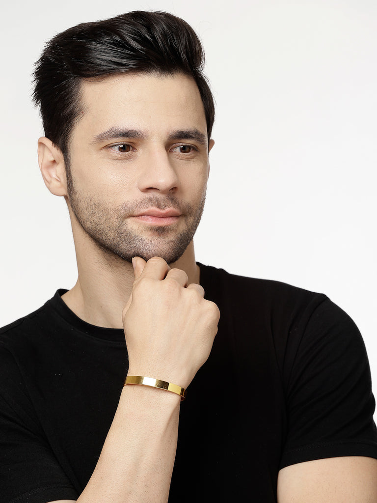 Men's Gold Stainless Steel Cuff Bracelet