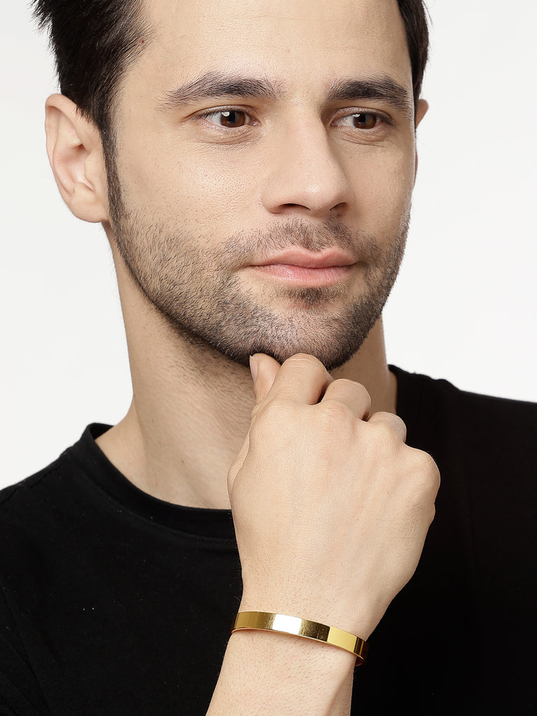 Men's Gold Stainless Steel Cuff Bracelet