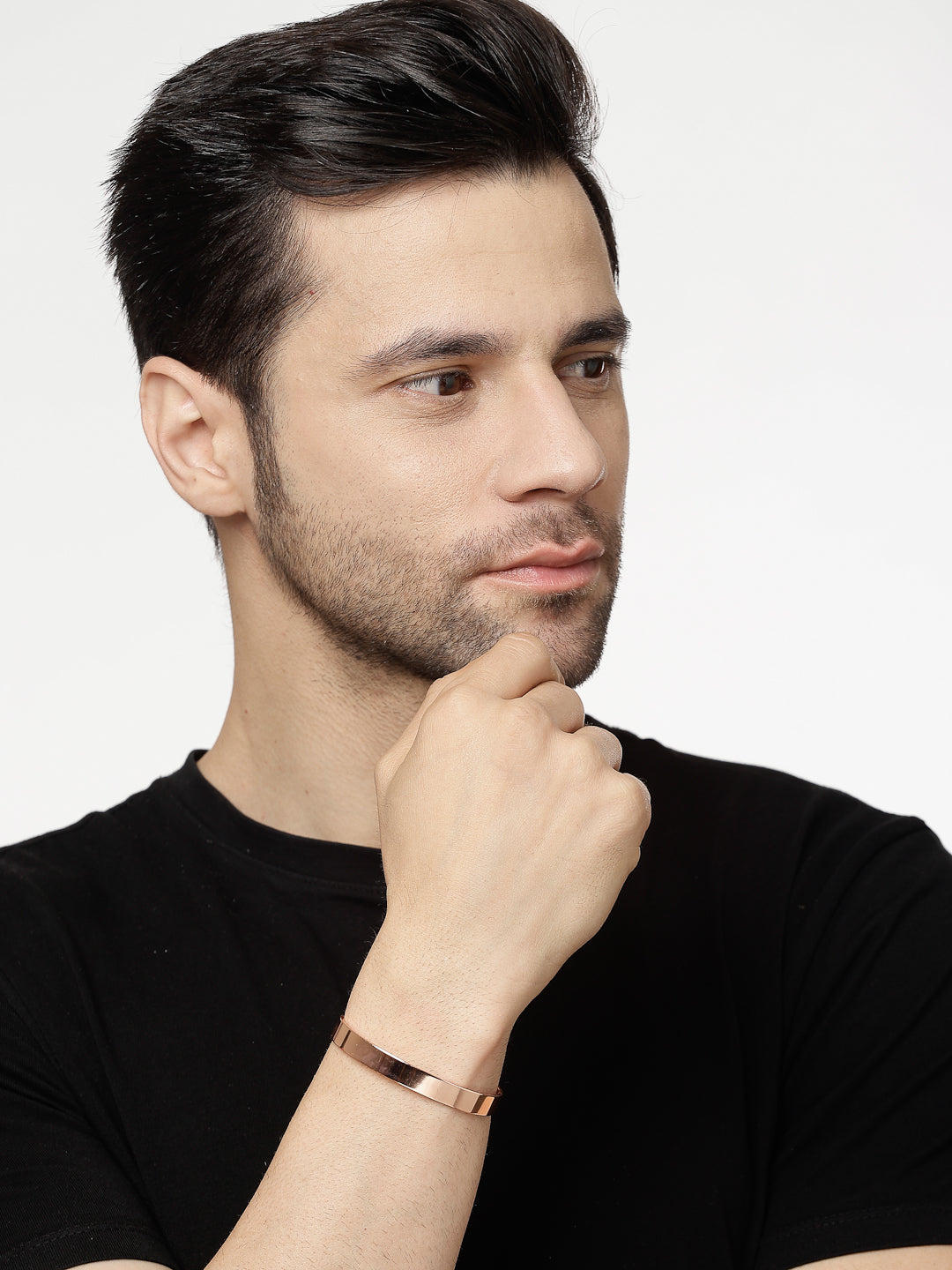 Men's Rose Gold Stainless Steel Cuff Bracelet