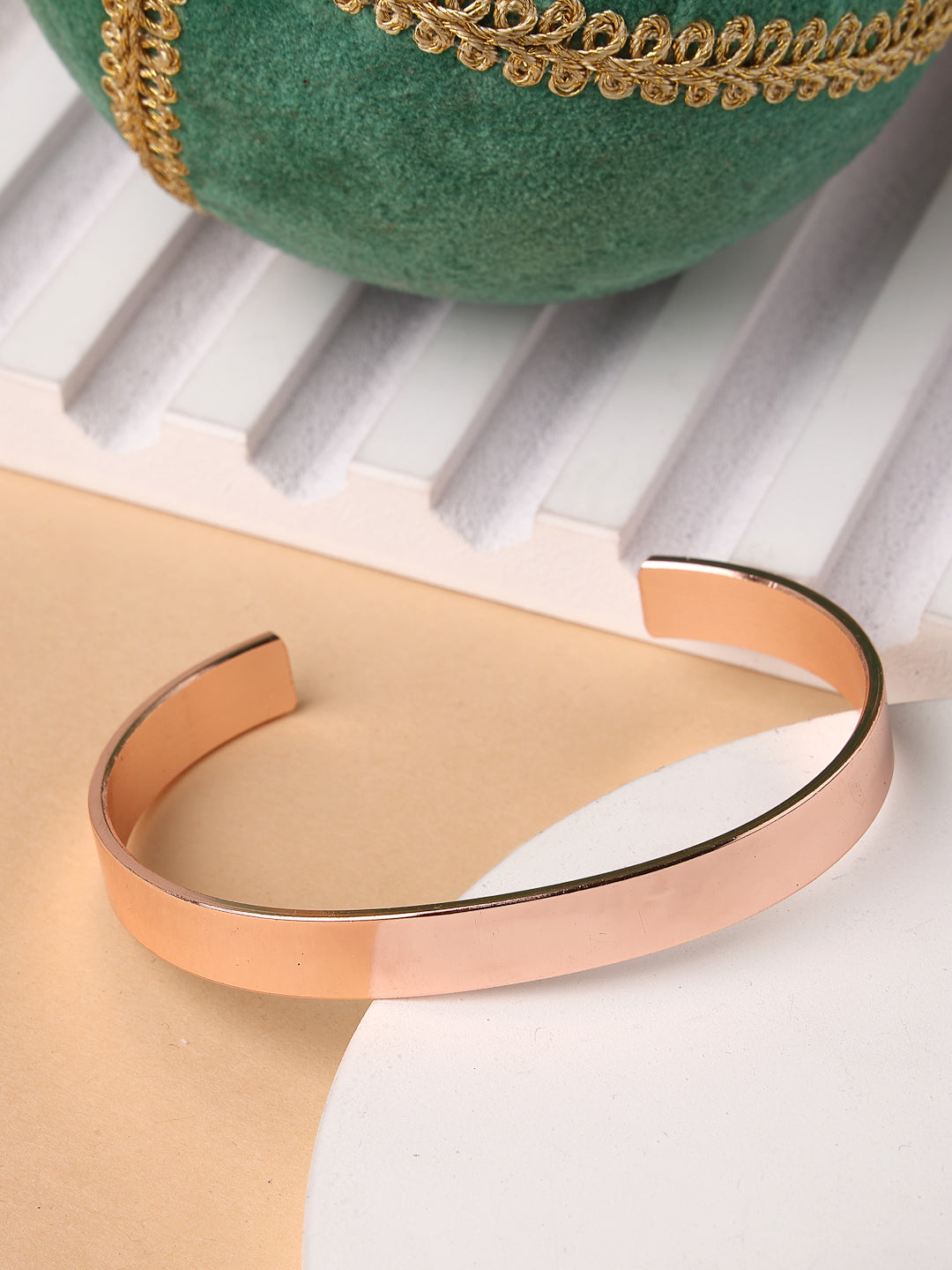 Men's Rose Gold Stainless Steel Cuff Bracelet - NVR
