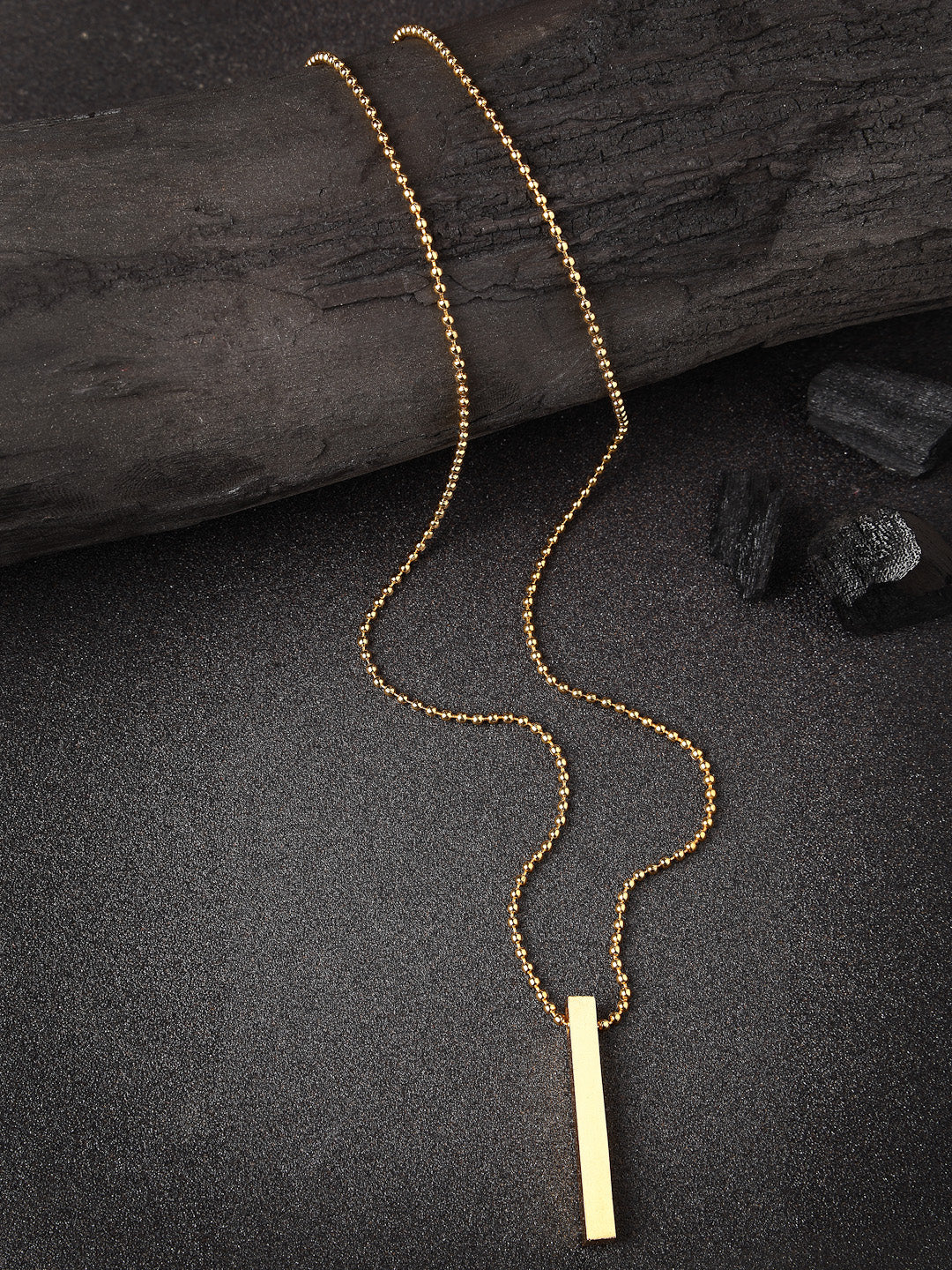 Men's Gold plated geomatric pendent with chain