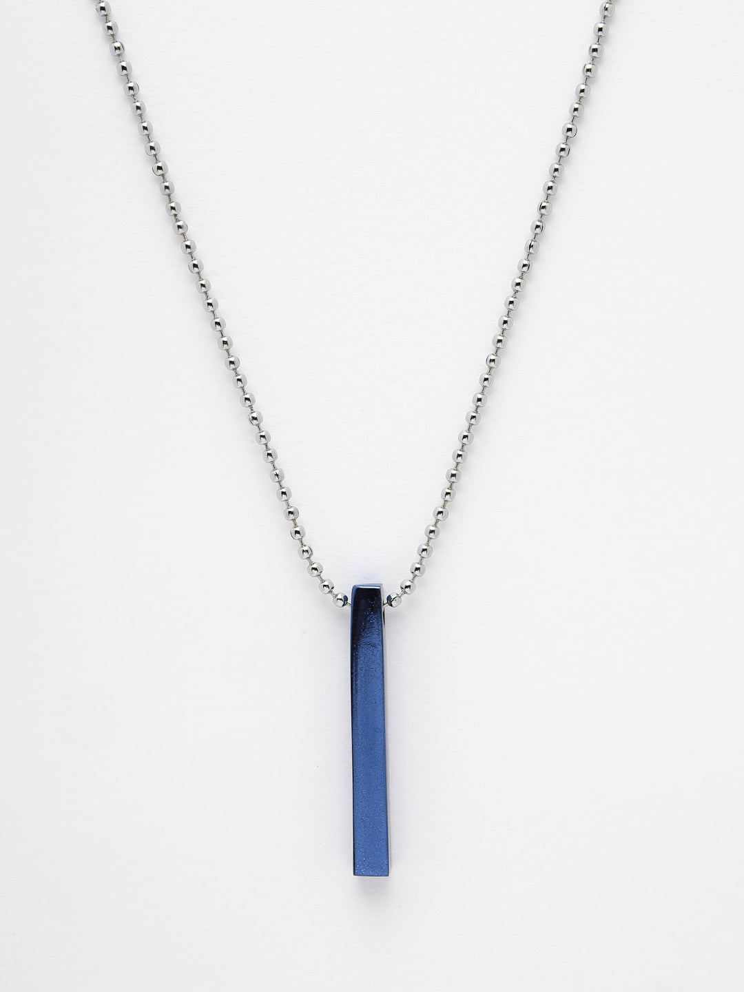Men's blue plated geomatric pendent with chain - NVR