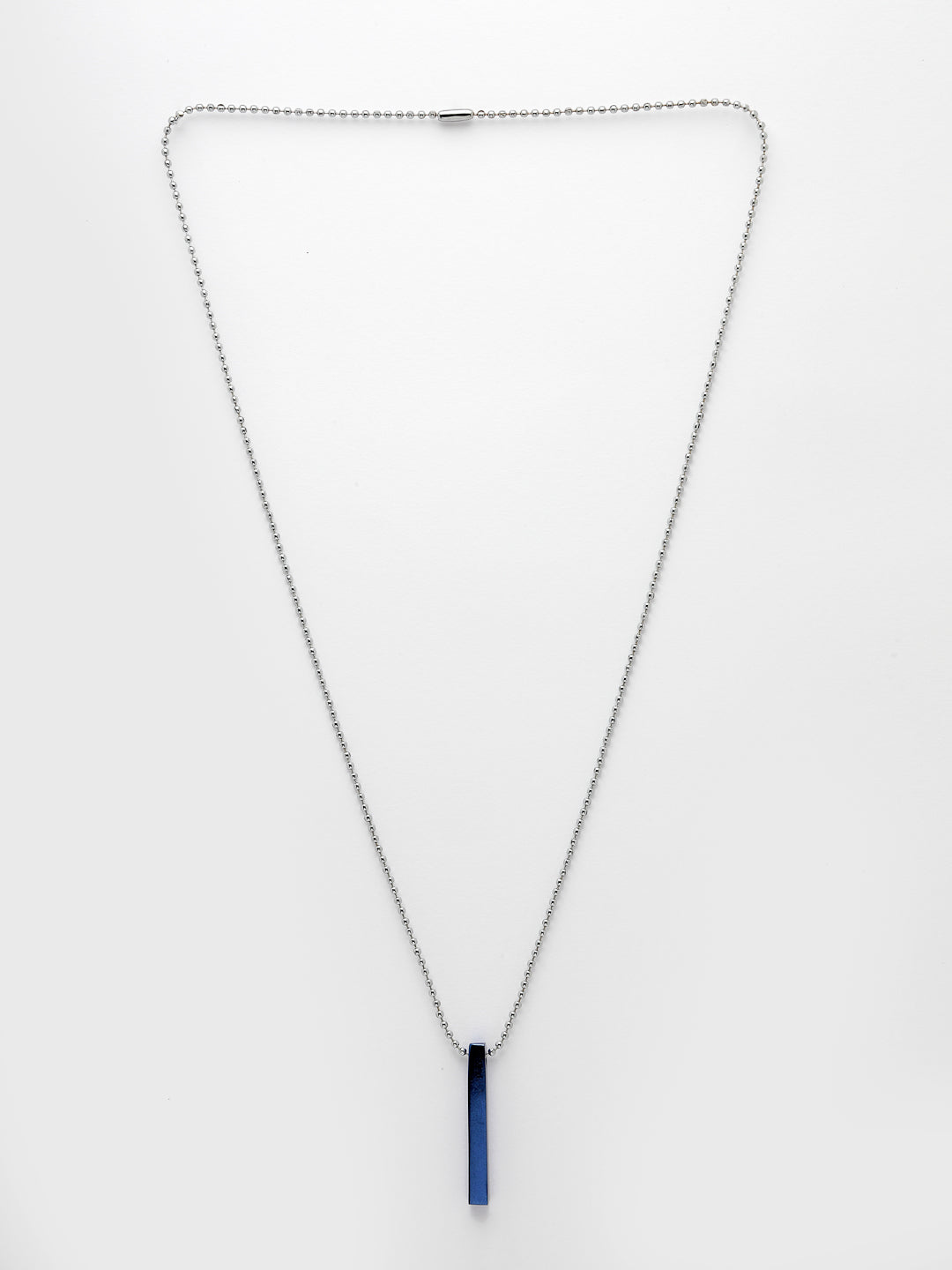 Men's blue plated geomatric pendent with chain