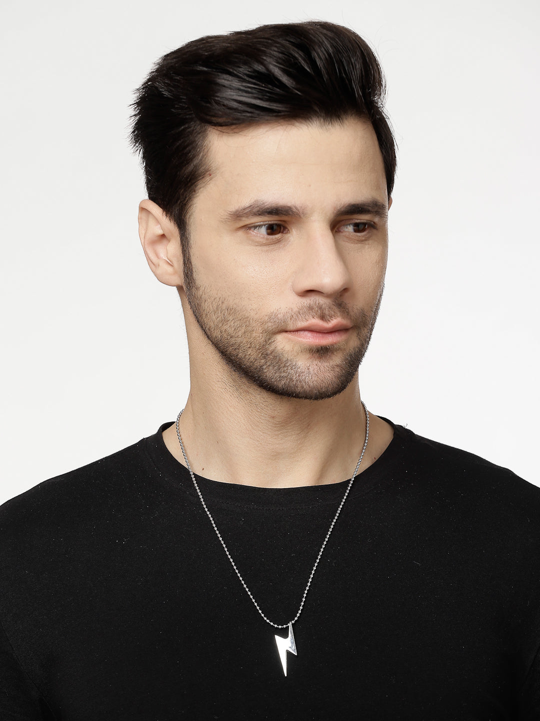 Men's silver plated flash pendent with chain