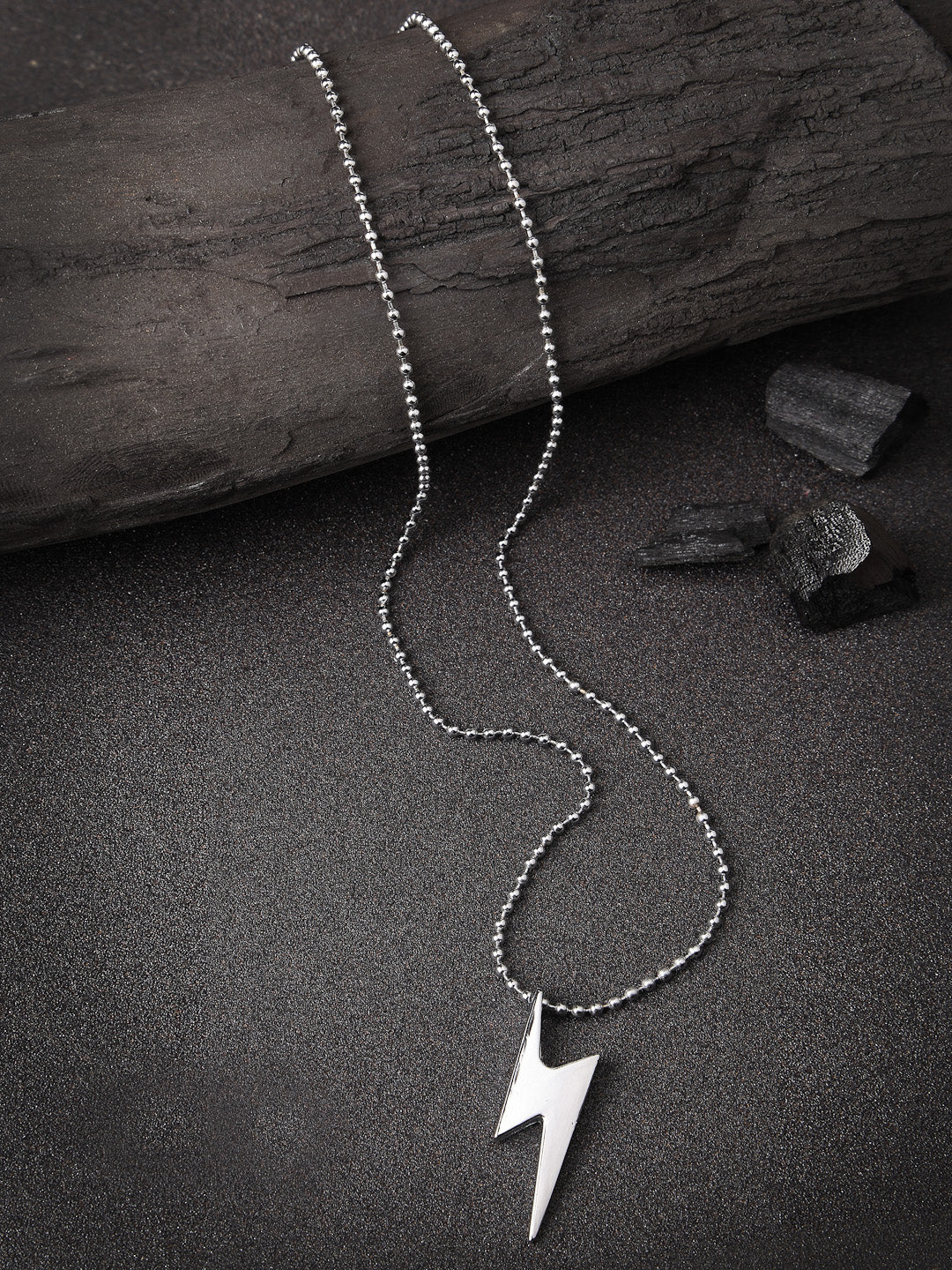 Men's silver plated flash pendent with chain