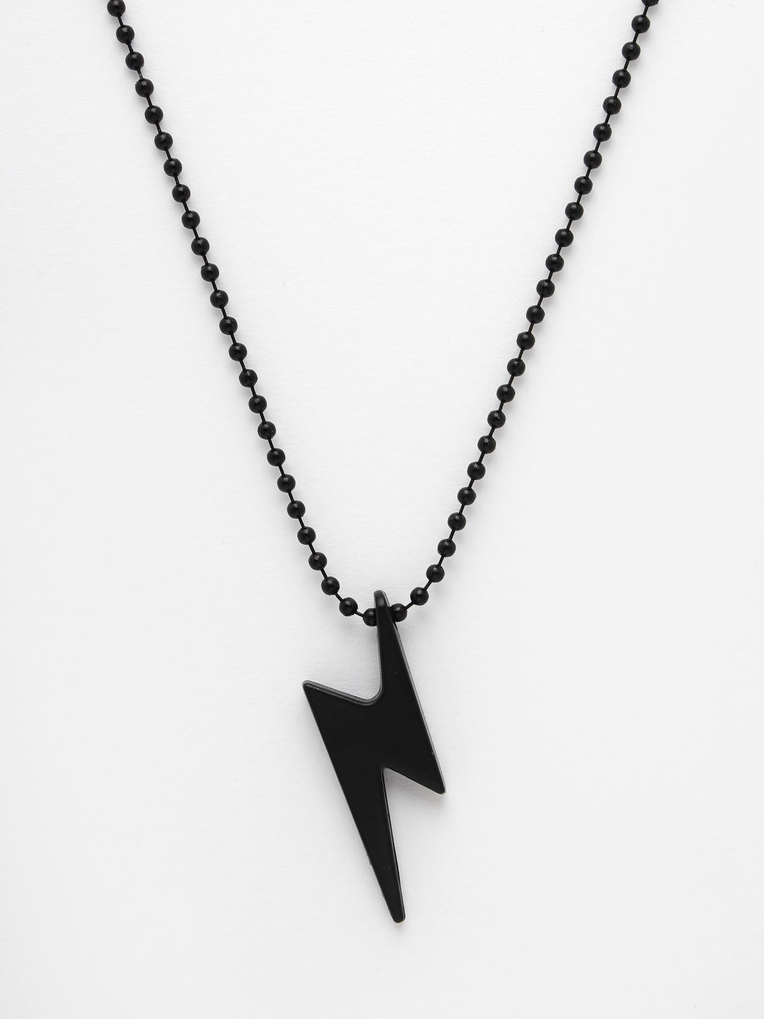Men's black plated flash pendent with chain