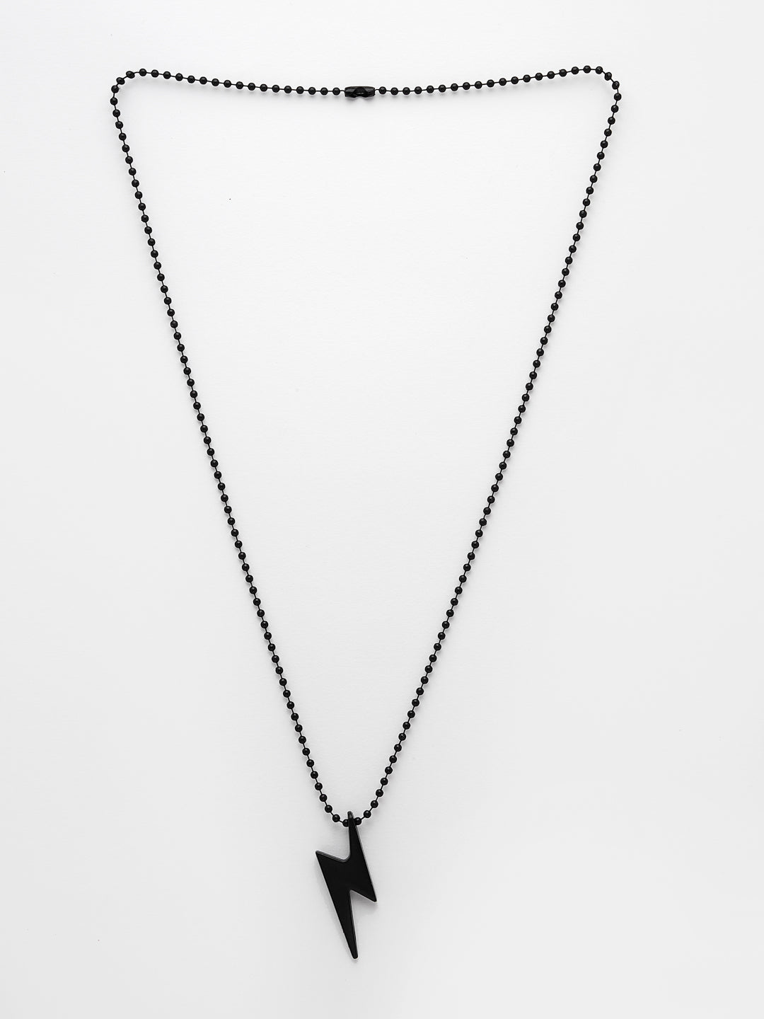 Men's black plated flash pendent with chain