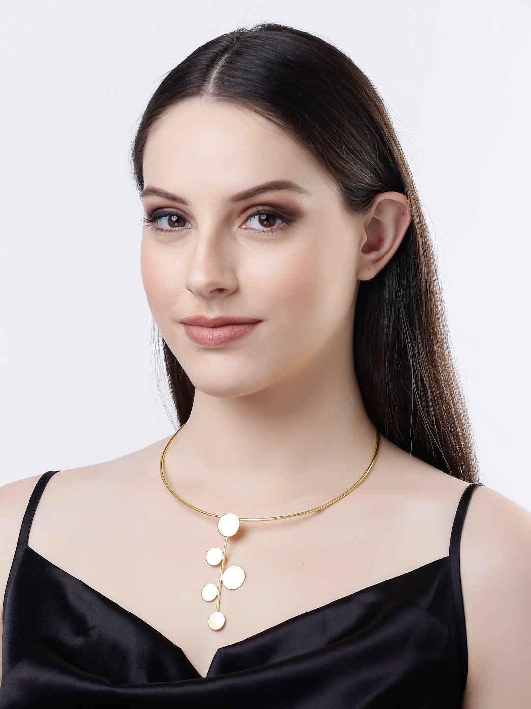 Women's Gold-plated Circular Choker Necklace