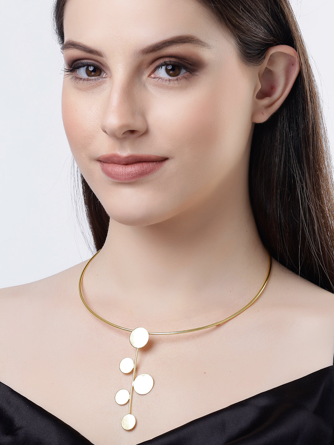 Women's Gold-plated Circular Choker Necklace