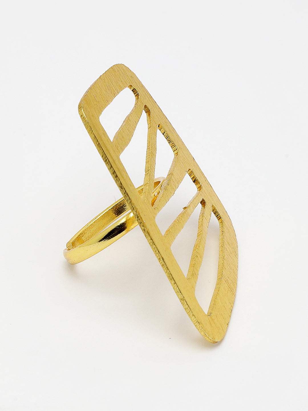 Women's Gold-plated Solid Adjustable Finger Ring