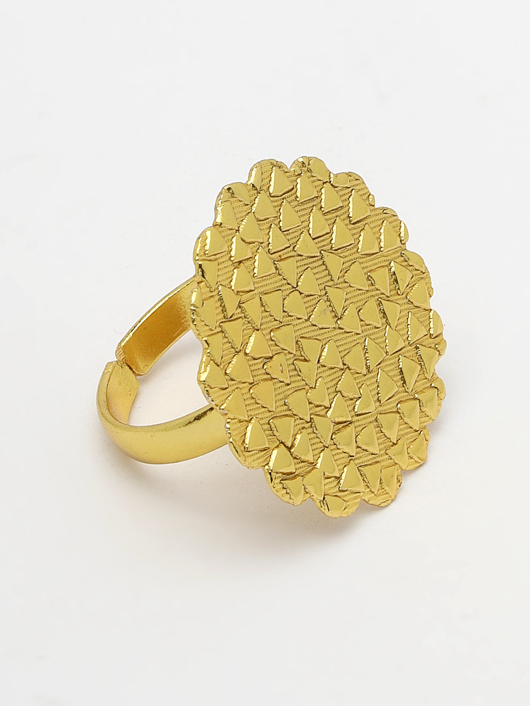 Women's Gold-plated Circular Adjustable Finger Ring - NVR